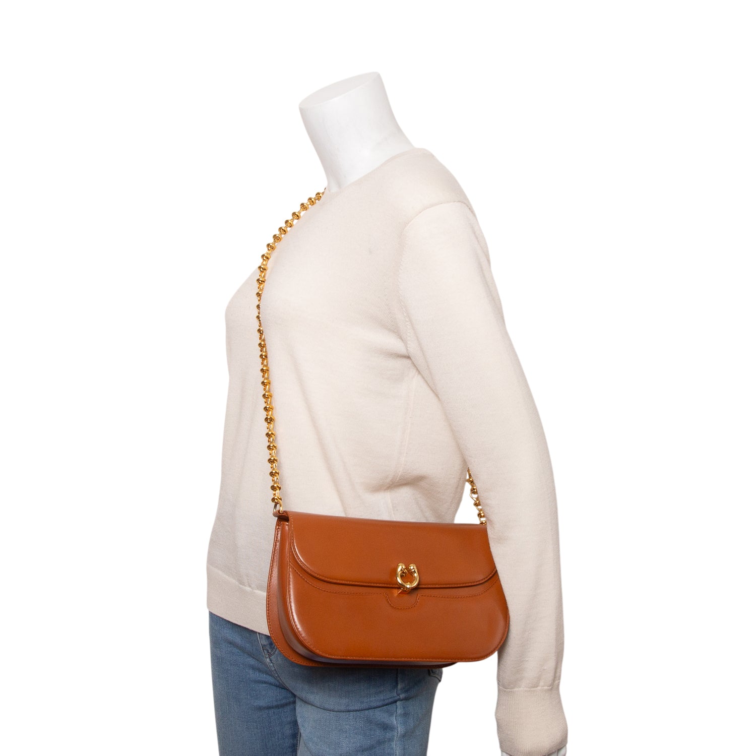 Gucci Vintage Brown Calfskin Shoulder Bag