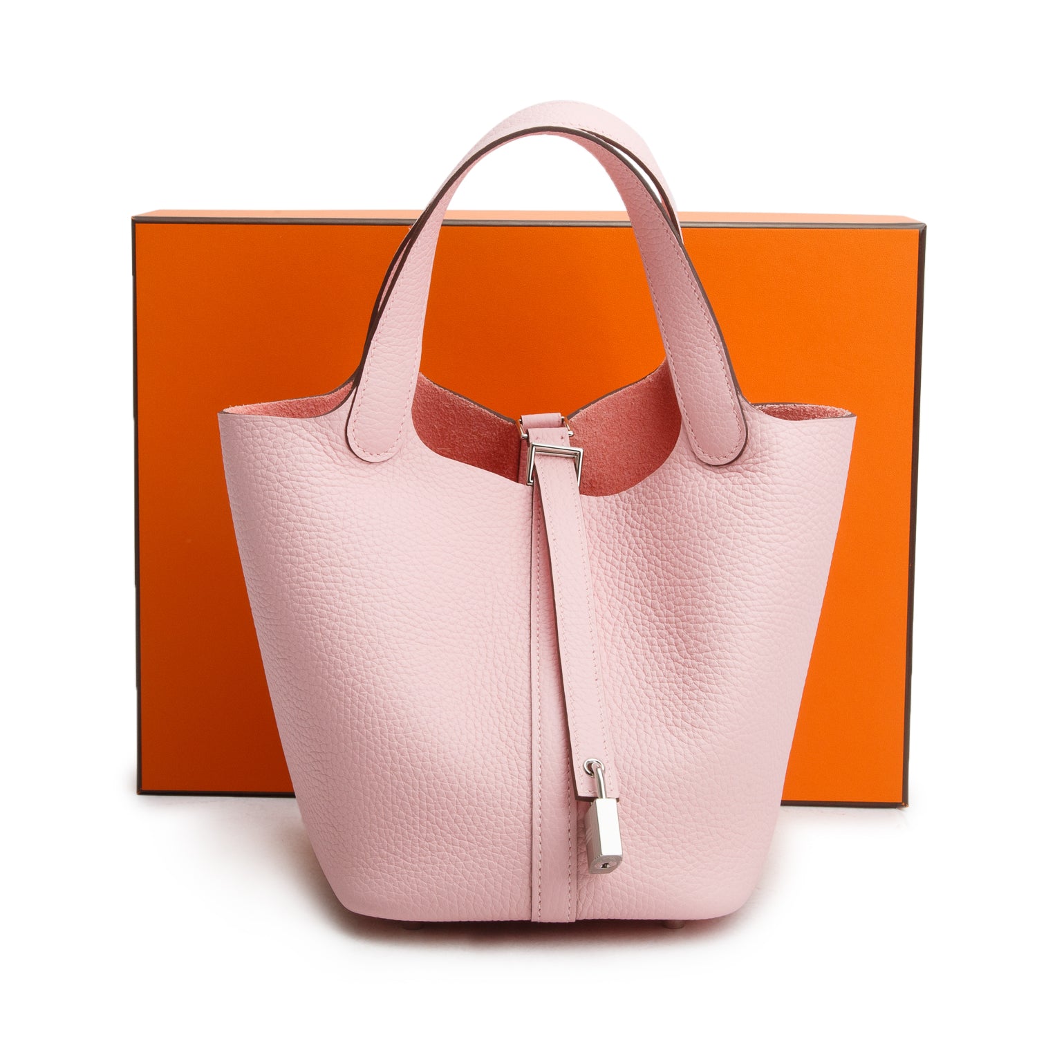 Hermes 2026 Rose Sakura Taurillon Clemence Picotin Lock 18 w/ Box