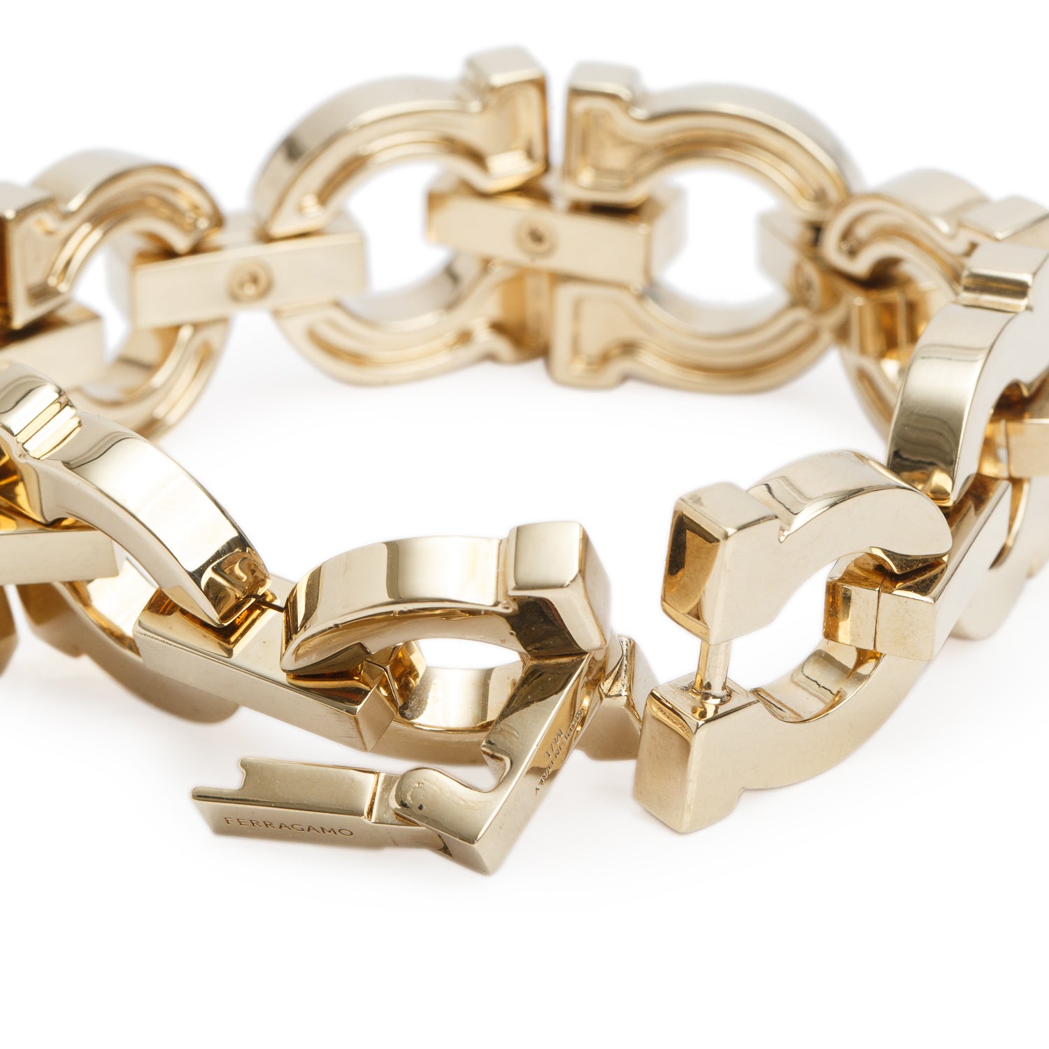Ferragamo Gold-Tone Metal Gancini Link Bracelet
