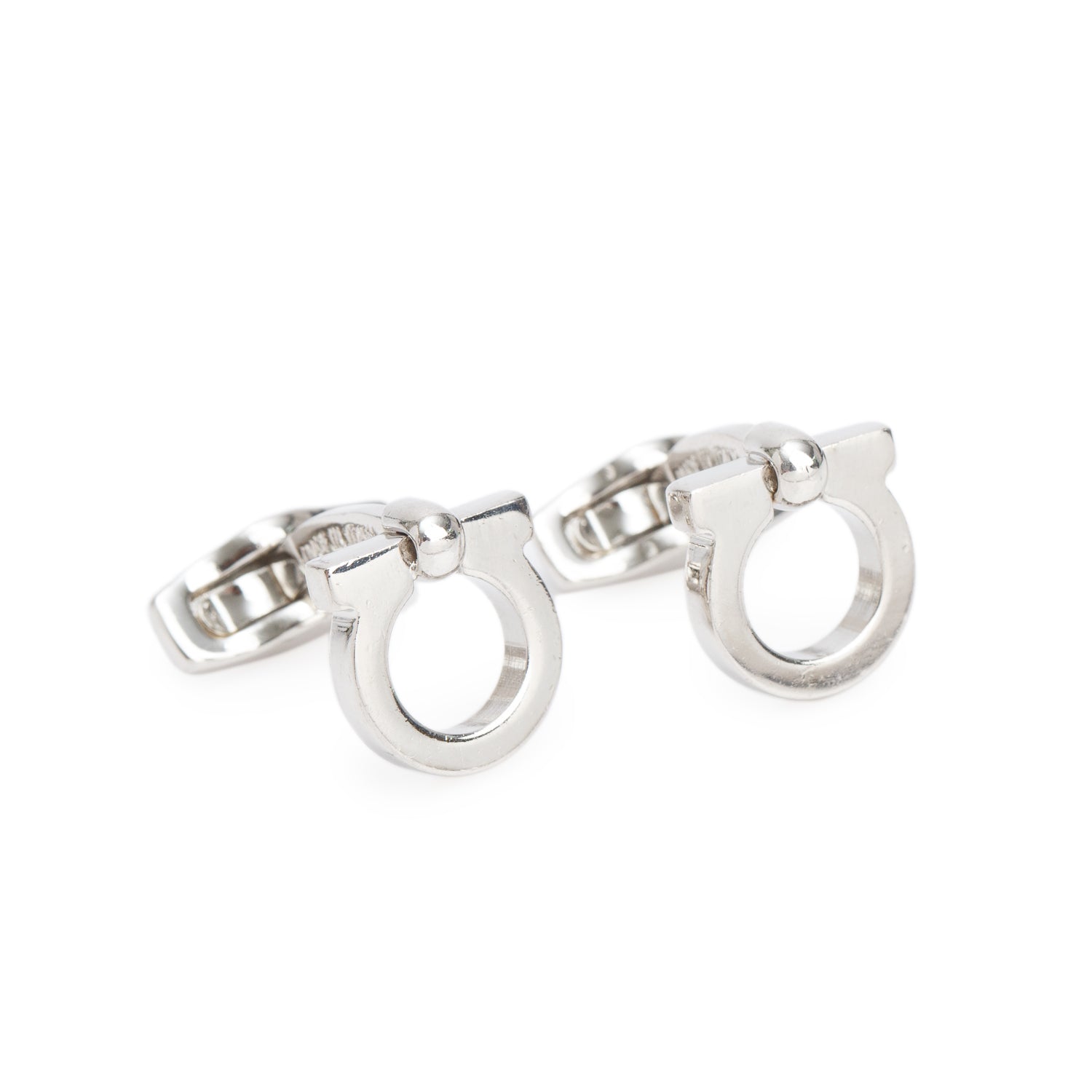 Salvatore Ferragamo Palladium Plated Gancini Cufflinks