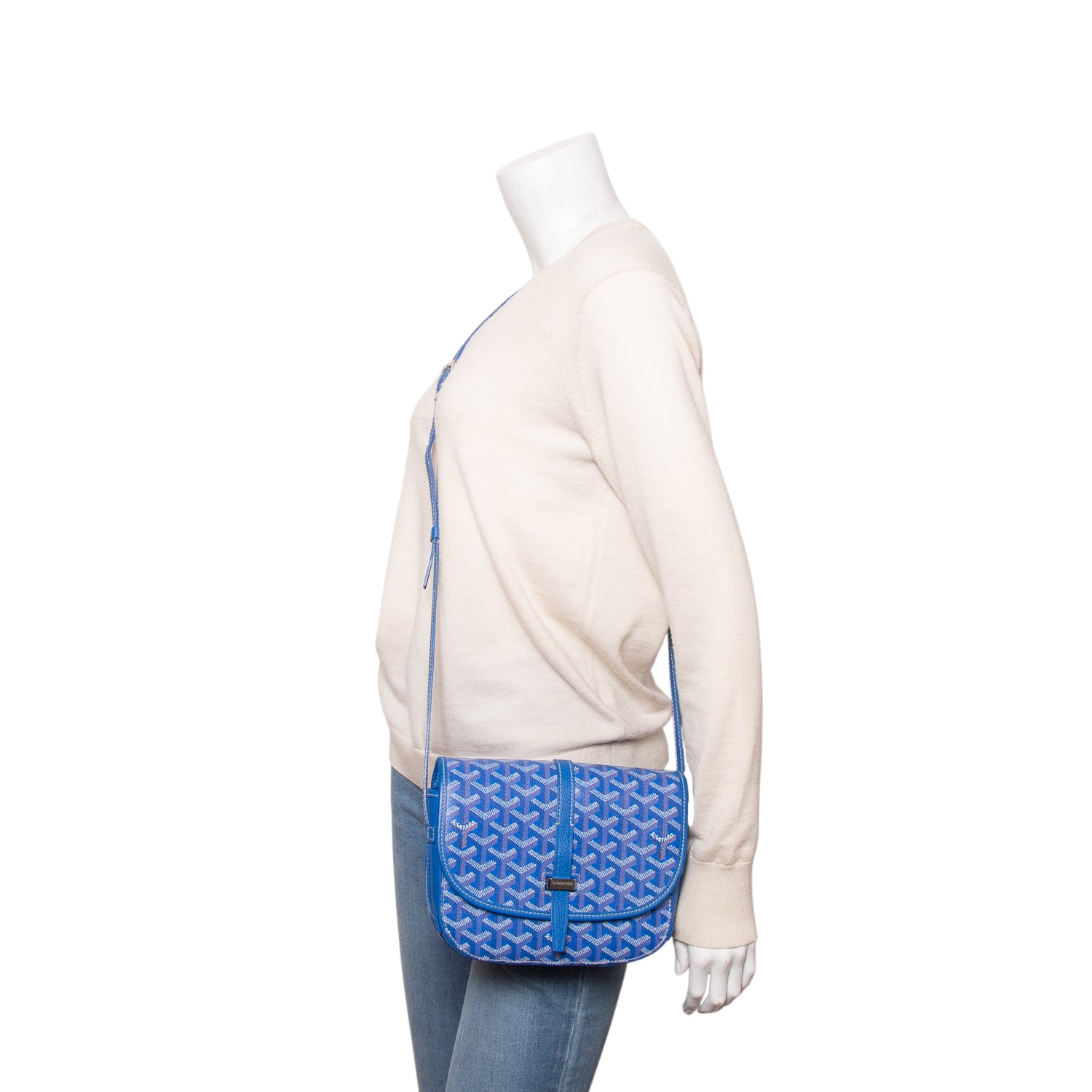 Goyard 2024 Blue Goyardine Canvas Belvedere II PM Crossbody Bag