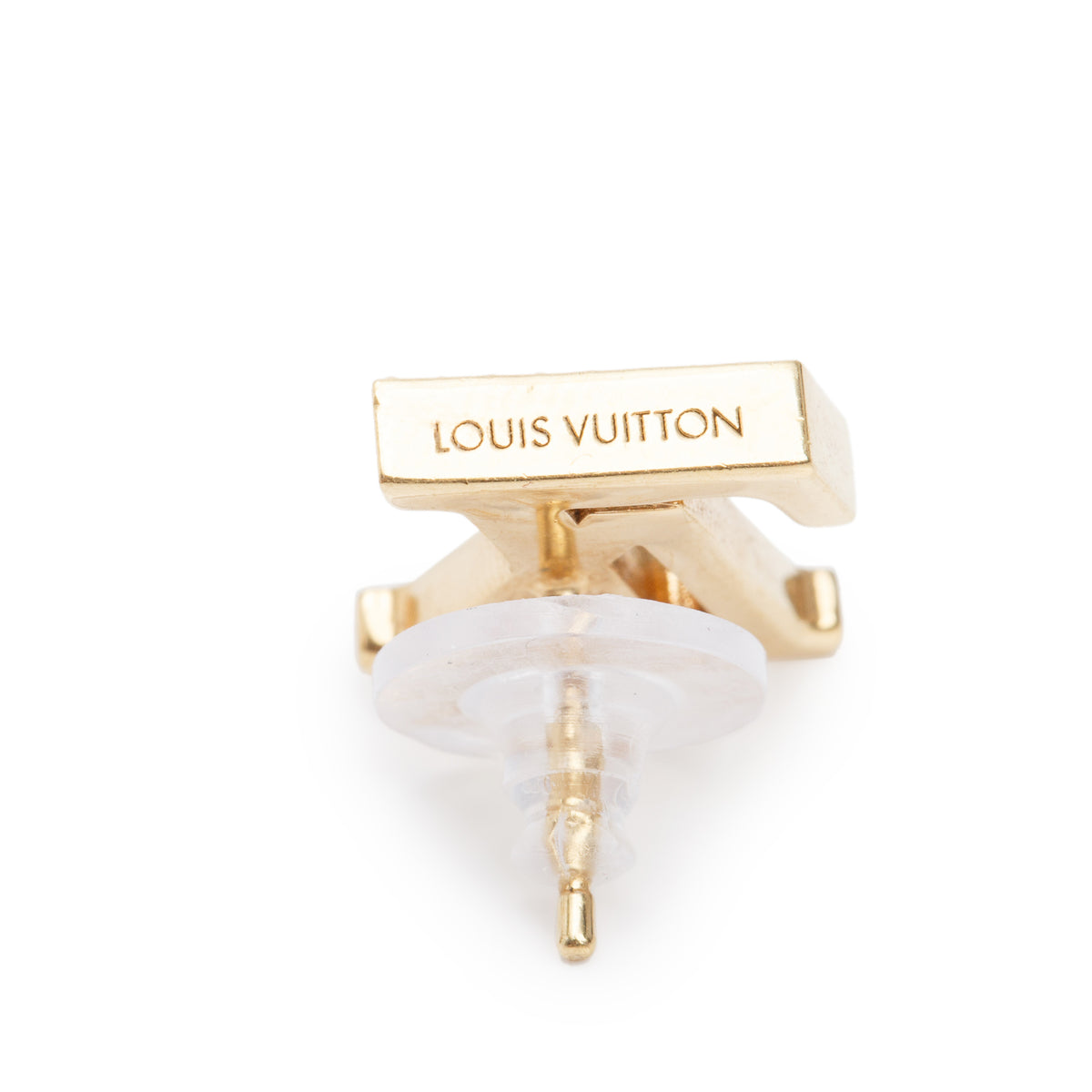 Louis Vuitton 2023 Gold Plated Faux Pearl LV Iconic Stud Earrings