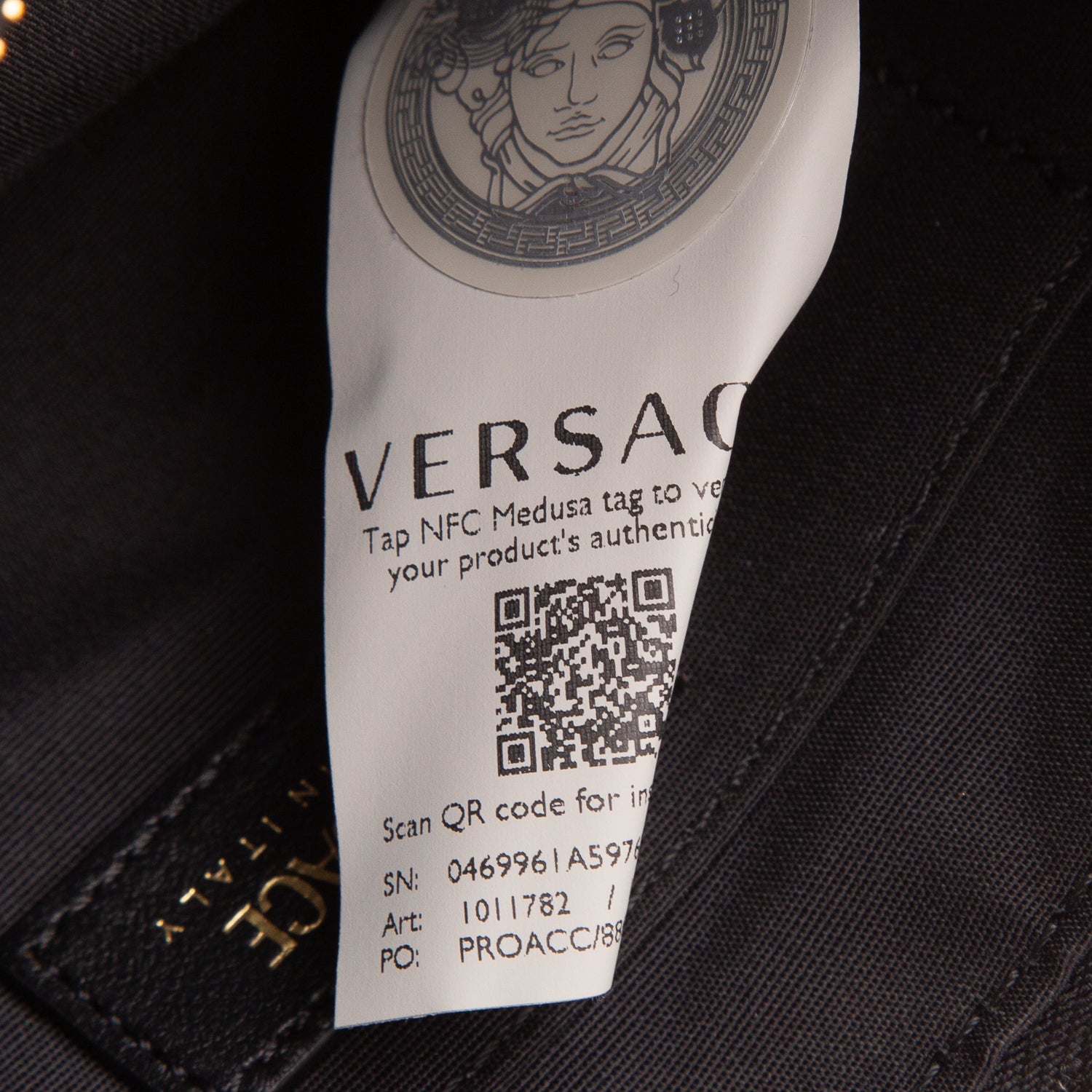 Versace Black Quilted Leather Medusa Half Moon Shoulder Bag w/ Strap