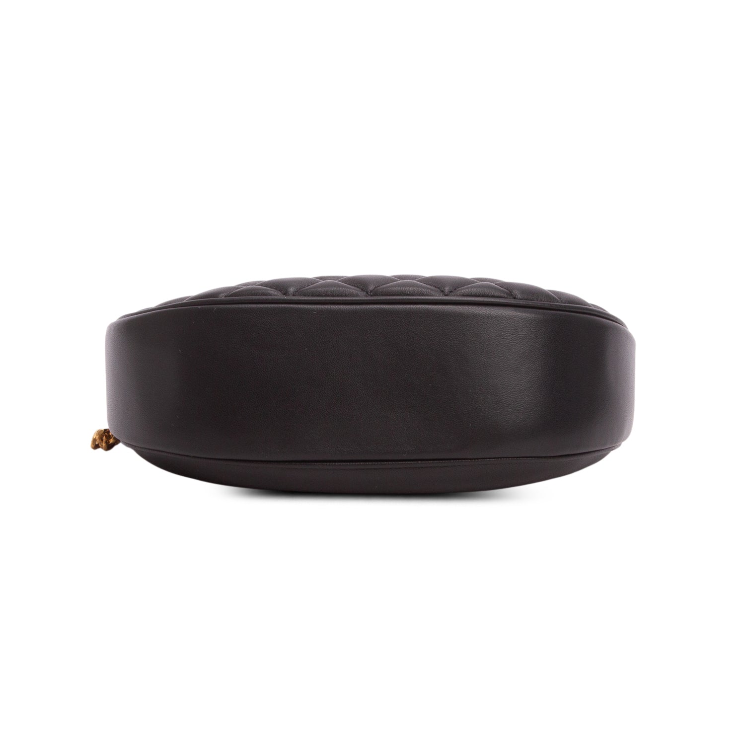 Versace Black Quilted Leather Medusa Half Moon Shoulder Bag w/ Strap