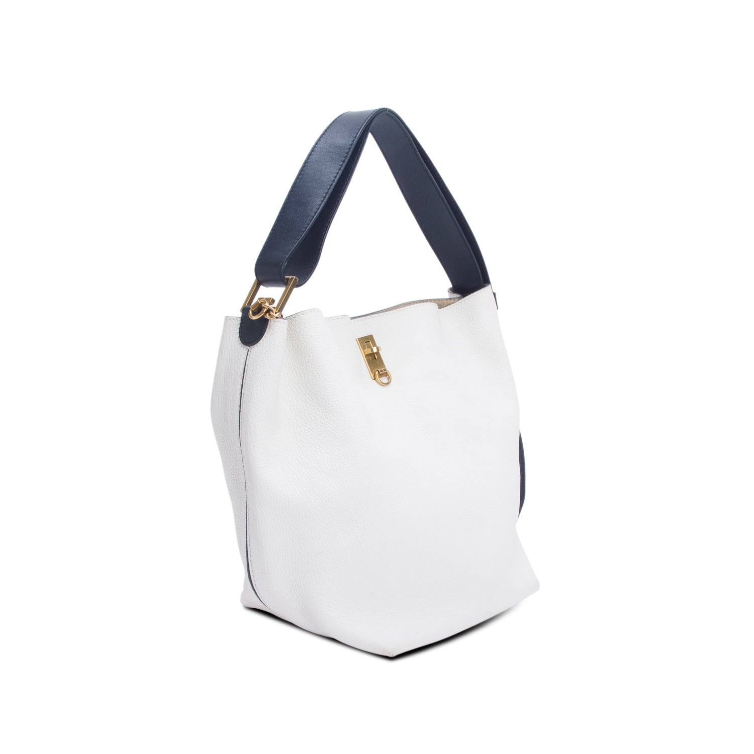 Givenchy White Grained Calfskin GV Bucket Bag