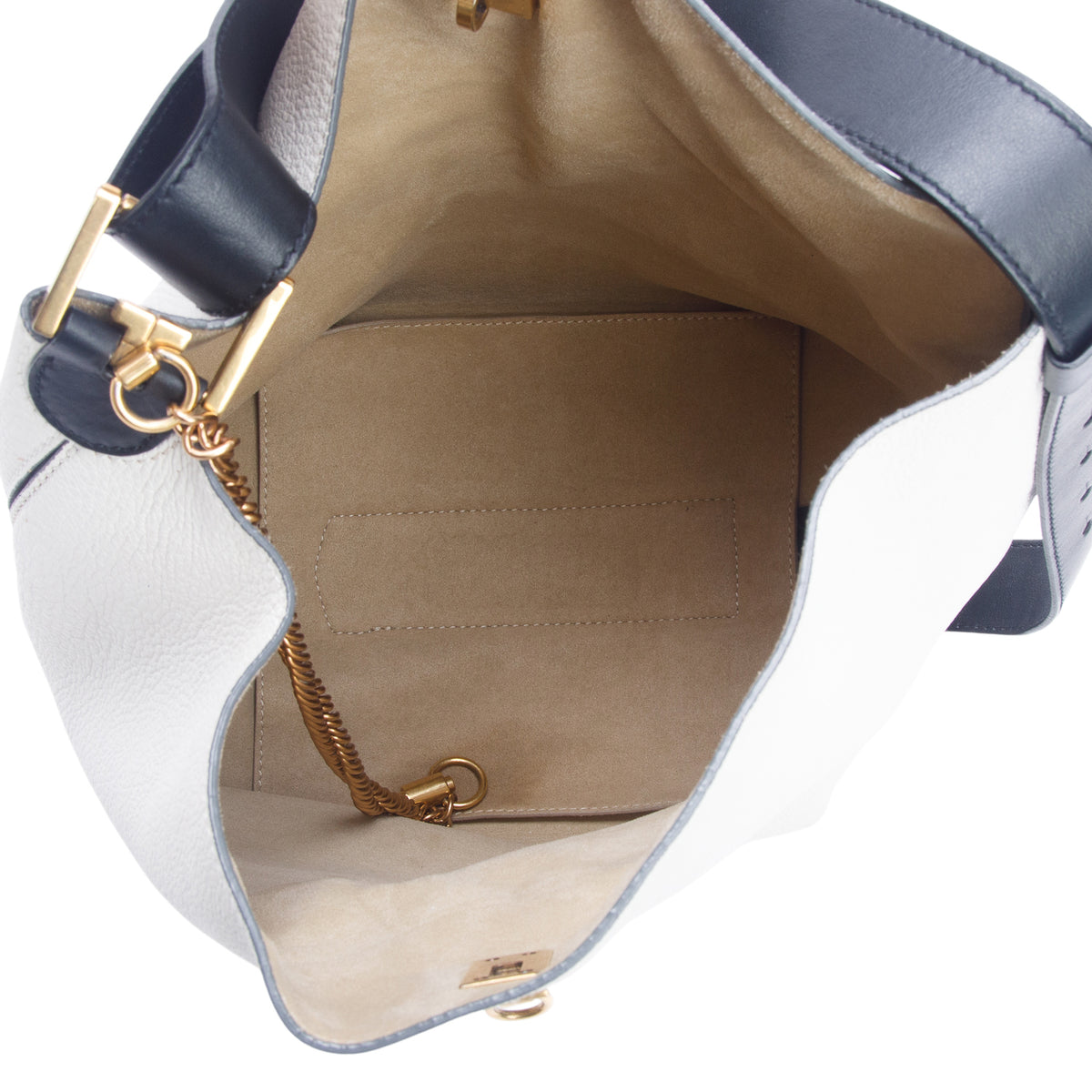 Givenchy White Grained Calfskin GV Bucket Bag