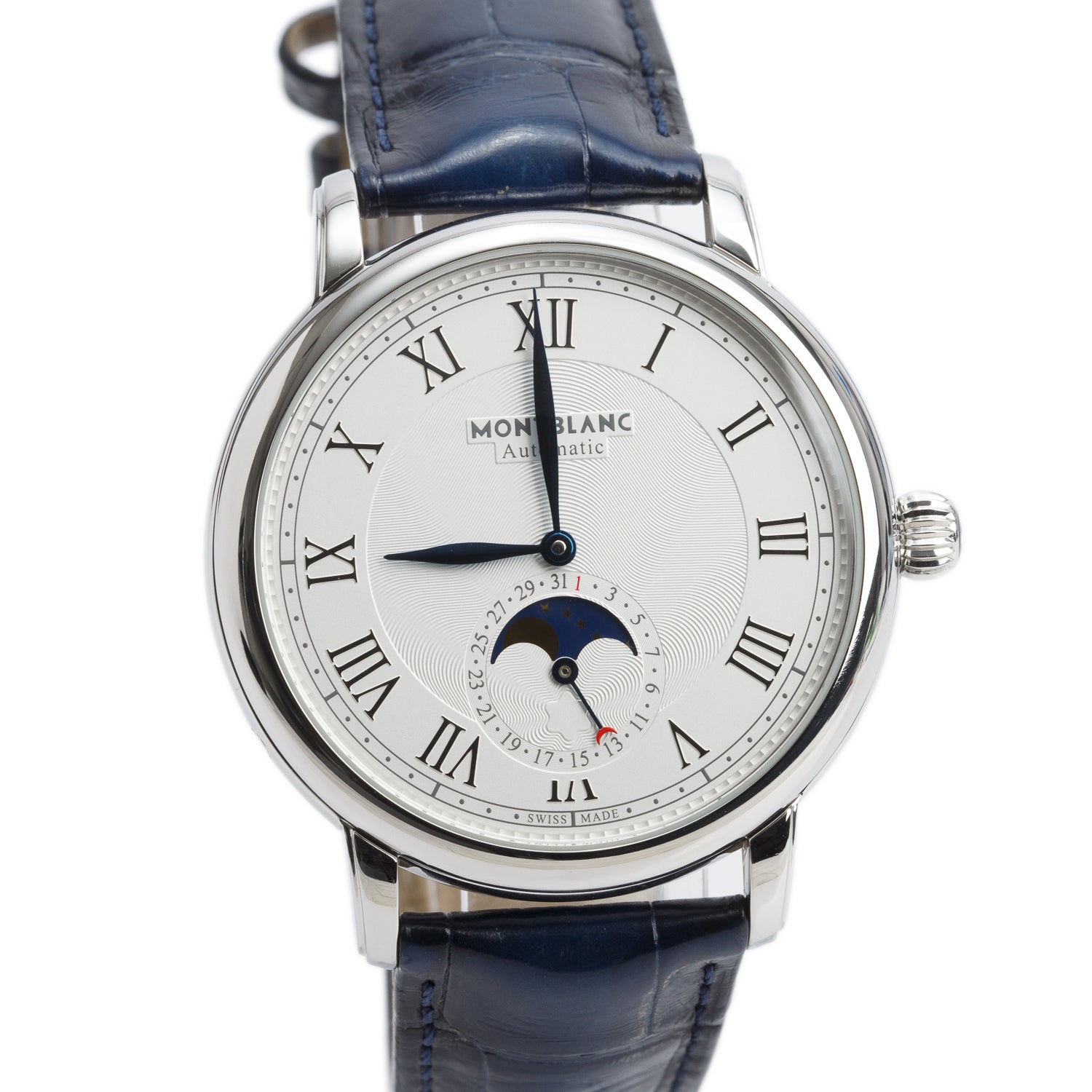 Montblanc 2024 Stainless Steel Star Legacy 42 MM Automatic Moonphase Watch Silver Dial 126079 w/ Paper