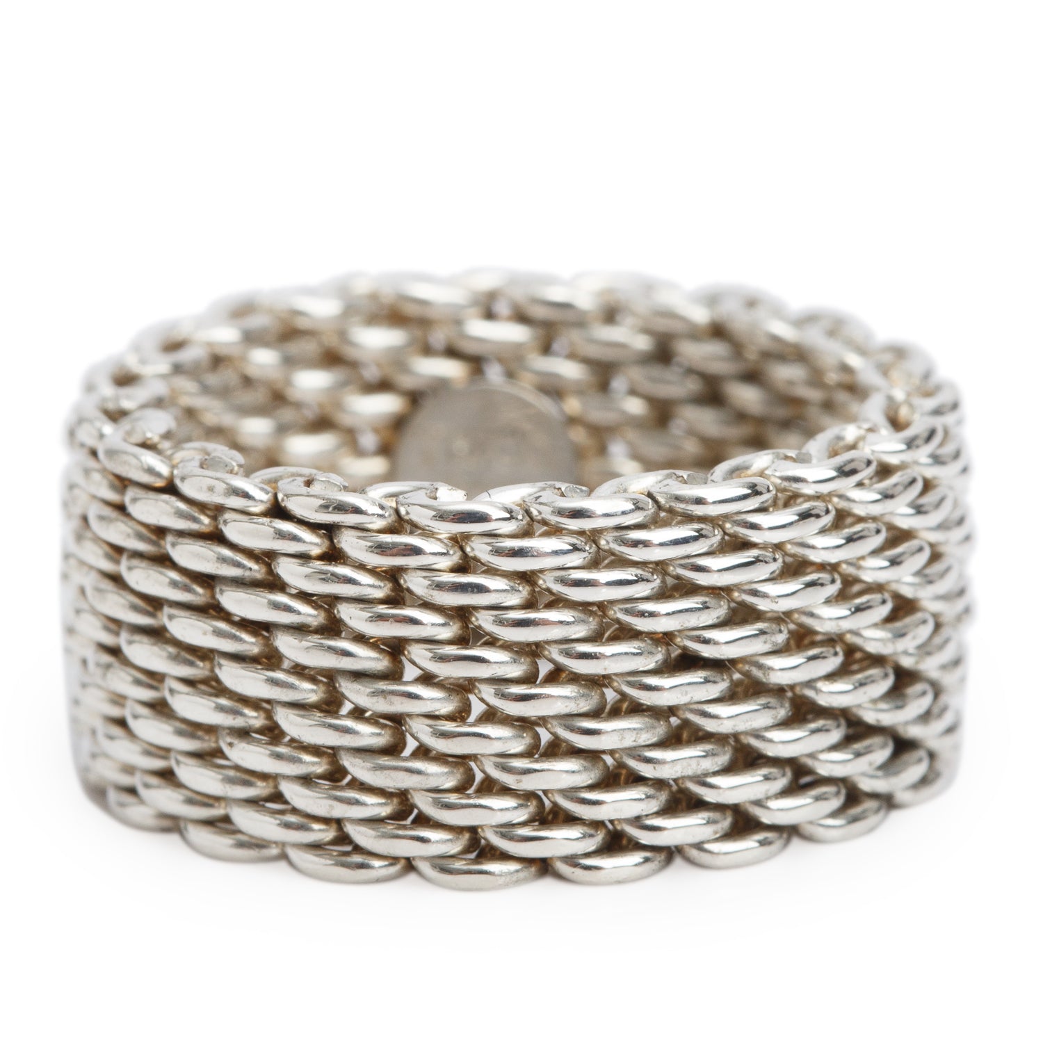 Tiffany & Co. Sterling Silver Somerset Mesh Ring, Size 6.5