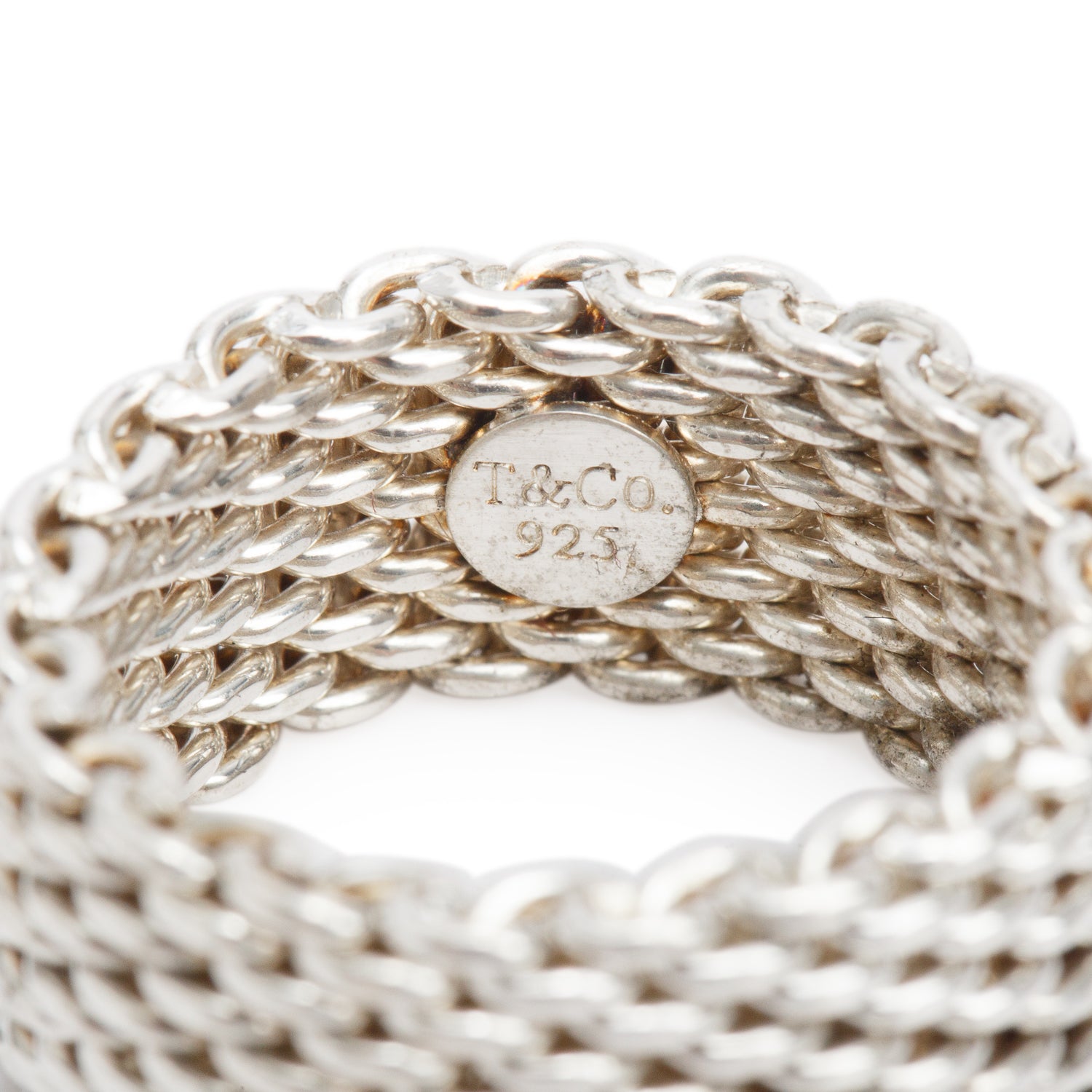 Tiffany & Co. Sterling Silver Somerset Mesh Ring, Size 6.5