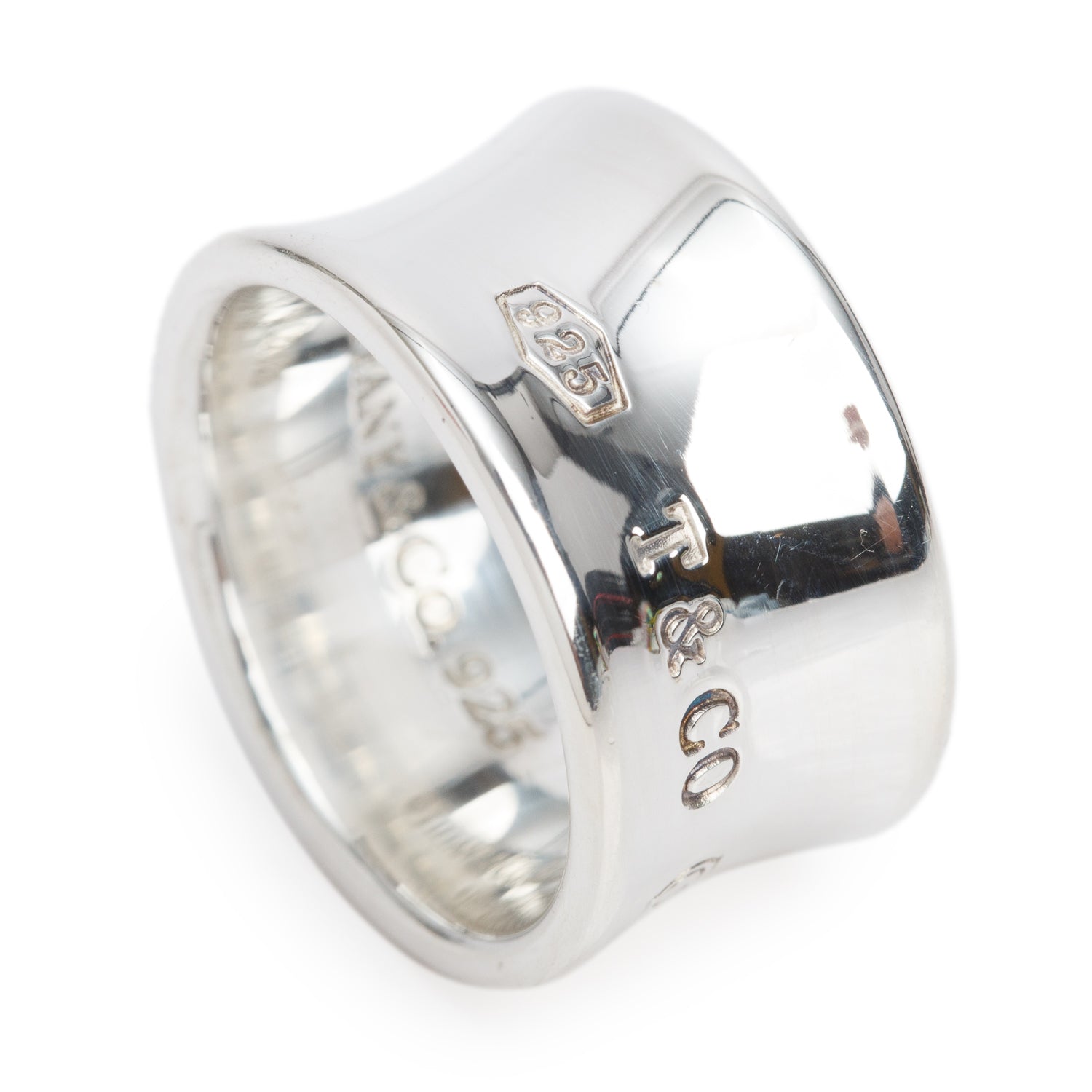 Tiffany & Co. Sterling Silver 1837 12 MM Wide Ring, Size 7