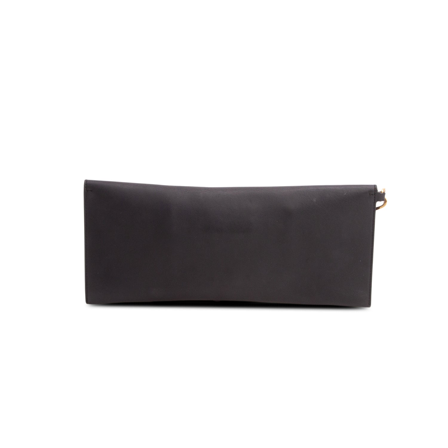 Ferragamo Black Calfskin Lock Story Clutch