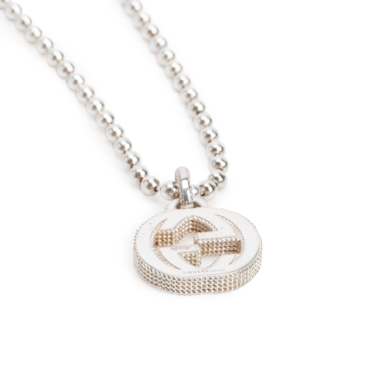 Gucci Sterling Silver Interlocking G Pendant Necklace