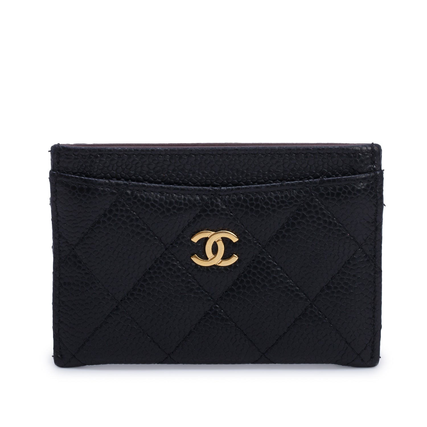 Chanel Black Caviar Leather Classic Card Holder w/ Box