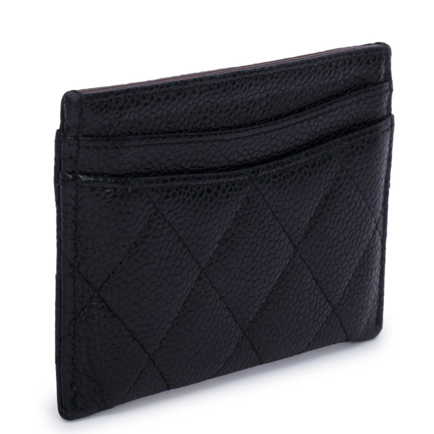 Chanel Black Caviar Leather Classic Card Holder w/ Box