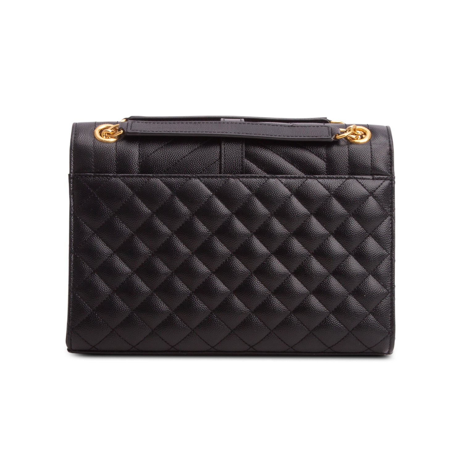 Saint Laurent Black Lambskin Matelasse Medium Triquilt Monogram Satchel