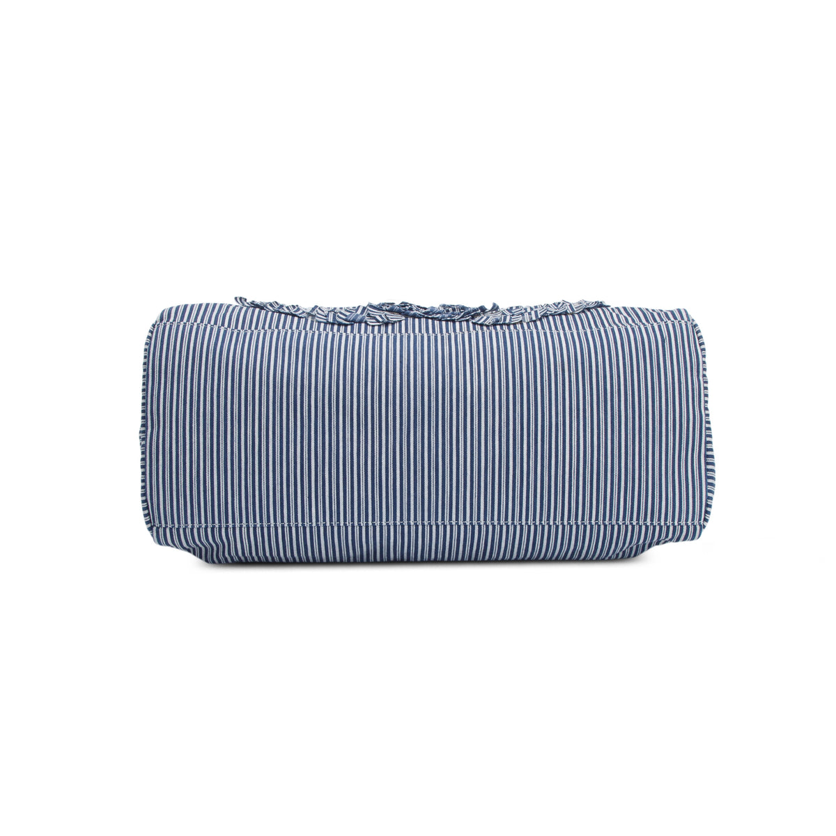 Chanel Blue/White Pinstripe Chambray CC Shopper Tote