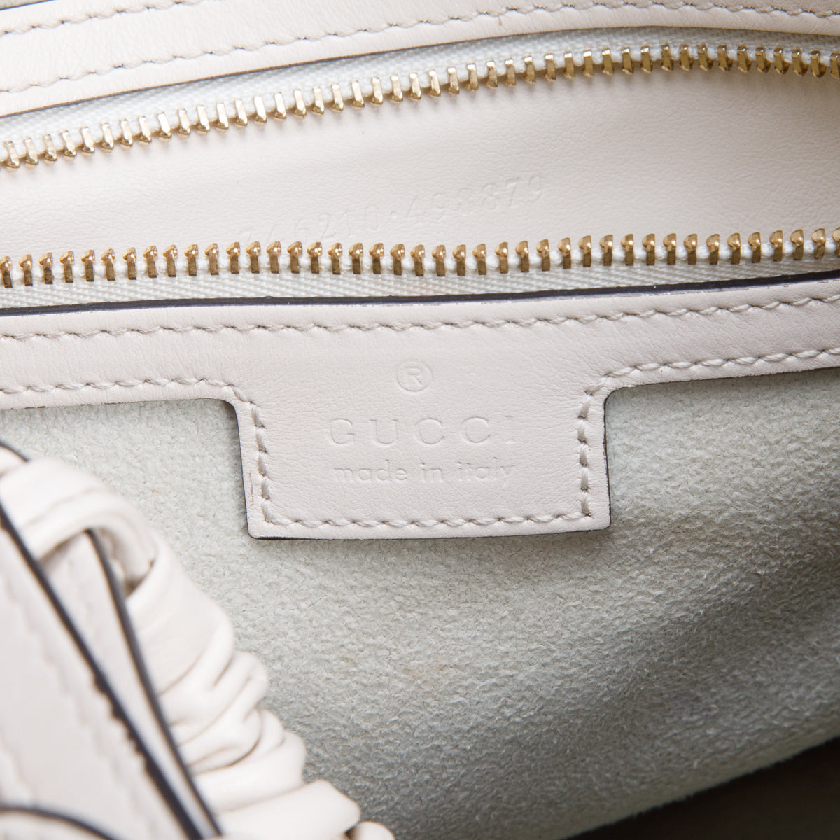 Gucci Cream Calfskin Quilted Medium Deco Tote Bag w/ Box