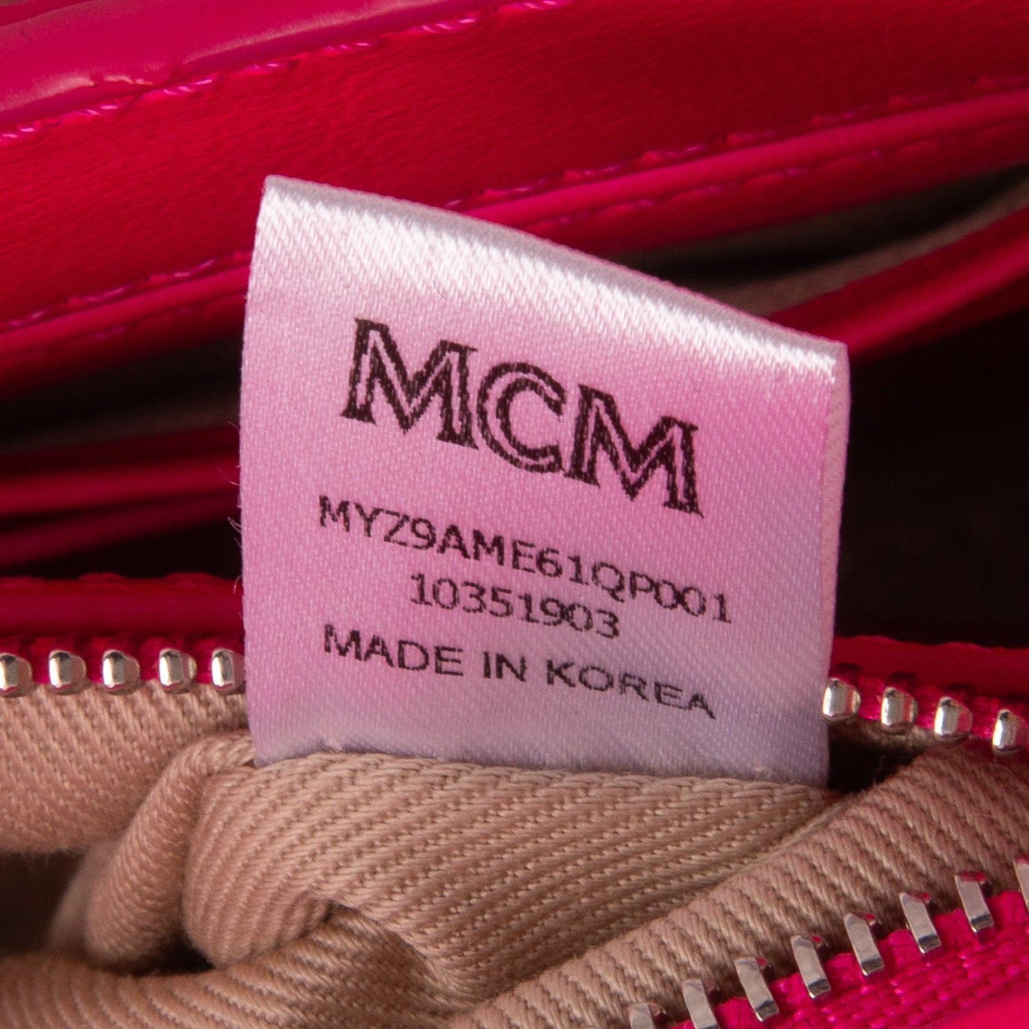MCM Neon Pink Visetos Medium Millie Crossbody Bag