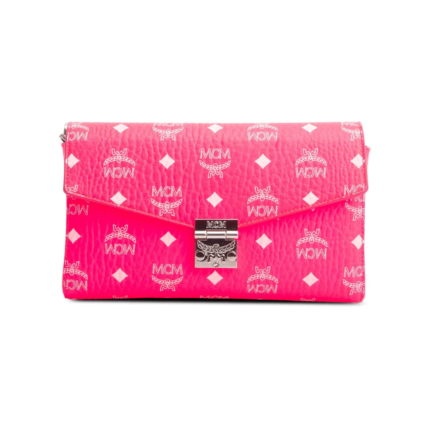 MCM Neon Pink Visetos Medium Millie Crossbody Bag