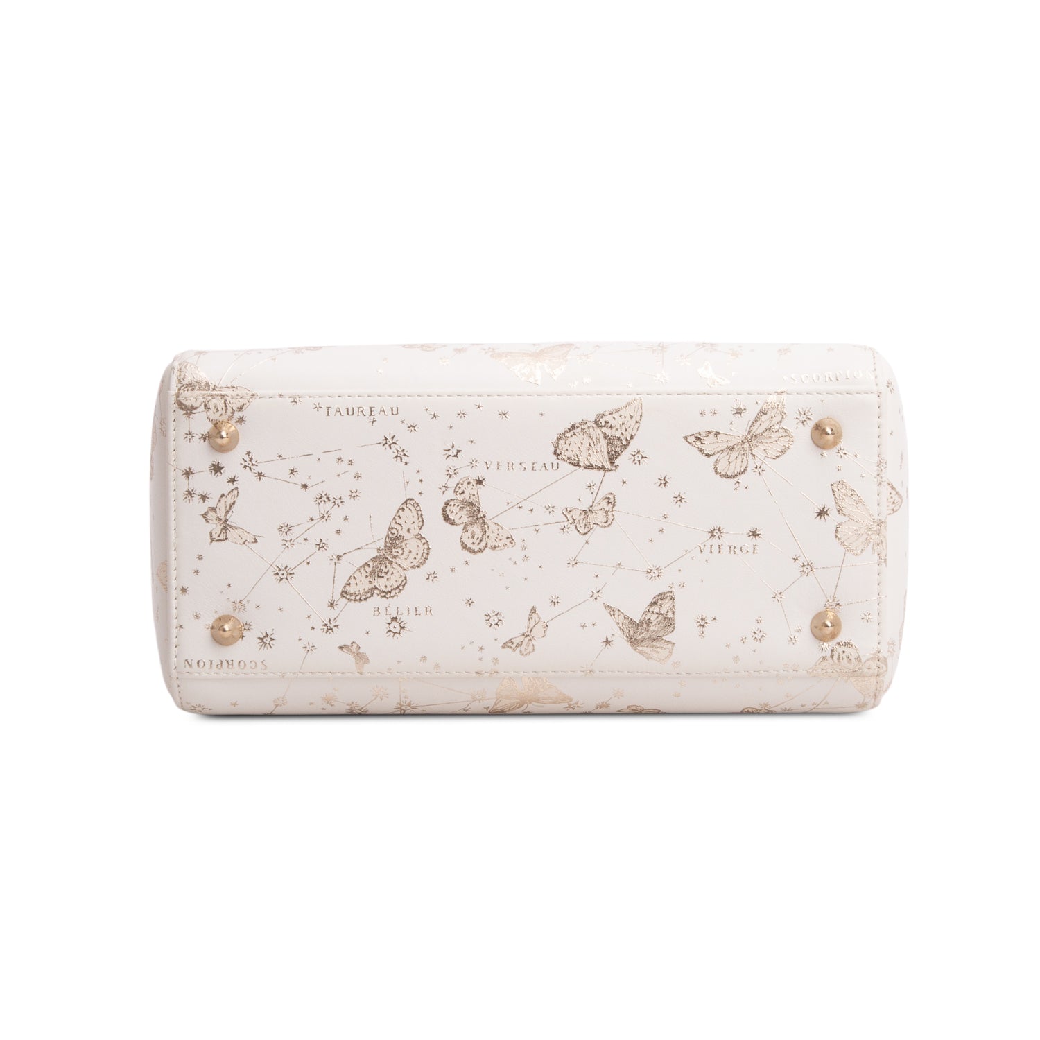 Christian Dior 2023 White Calfskin Butterfly Zodiac Print Medium Lady Dior w/ Strap & Authenticity Card
