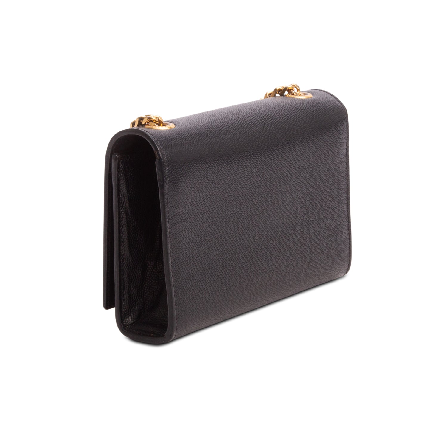Saint Laurent Black Grain De Poudre Small Kate Chain Bag