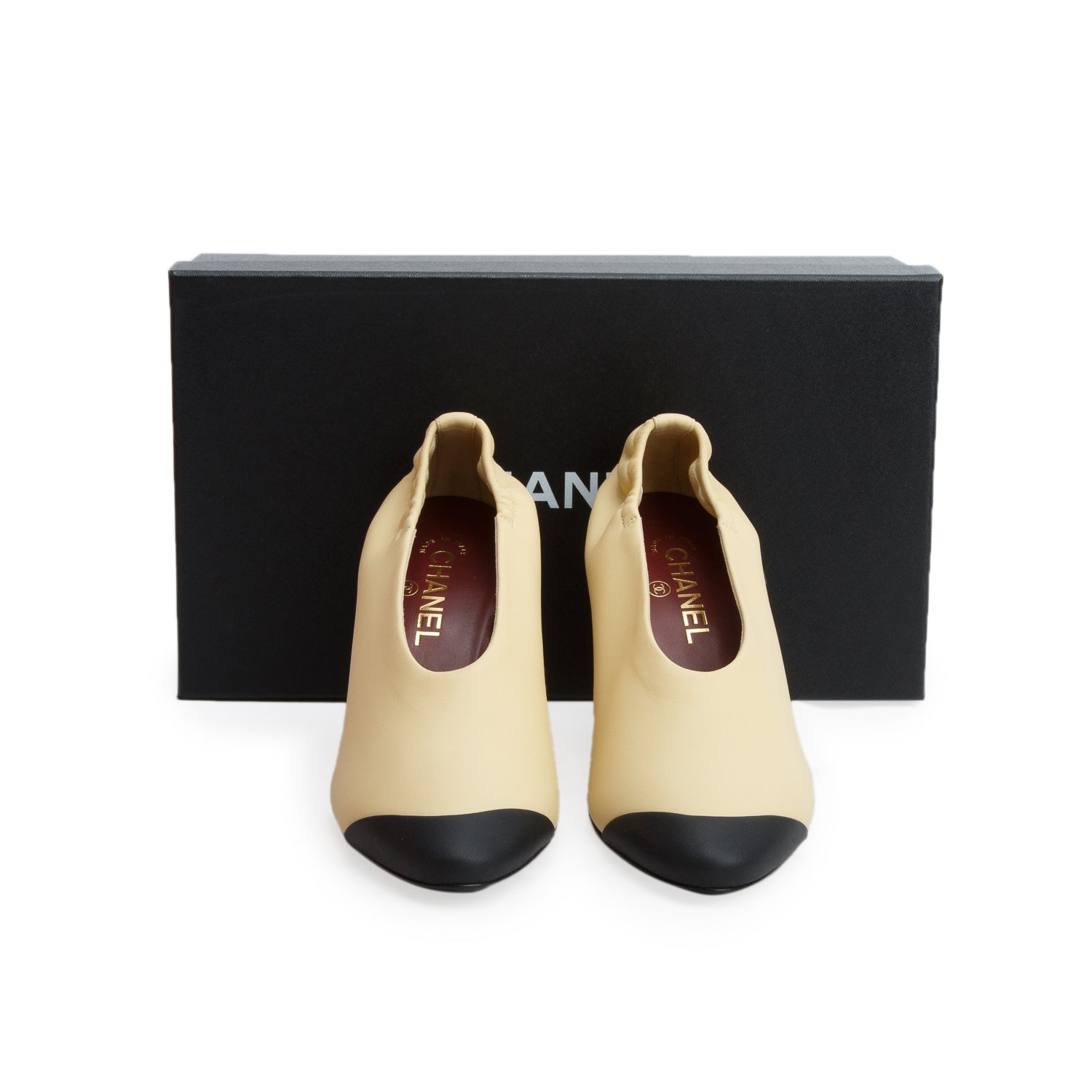 Chanel 2026 Yellow Lambskin Cap Toe Pumps, Women's Size 39.5 w/ Box