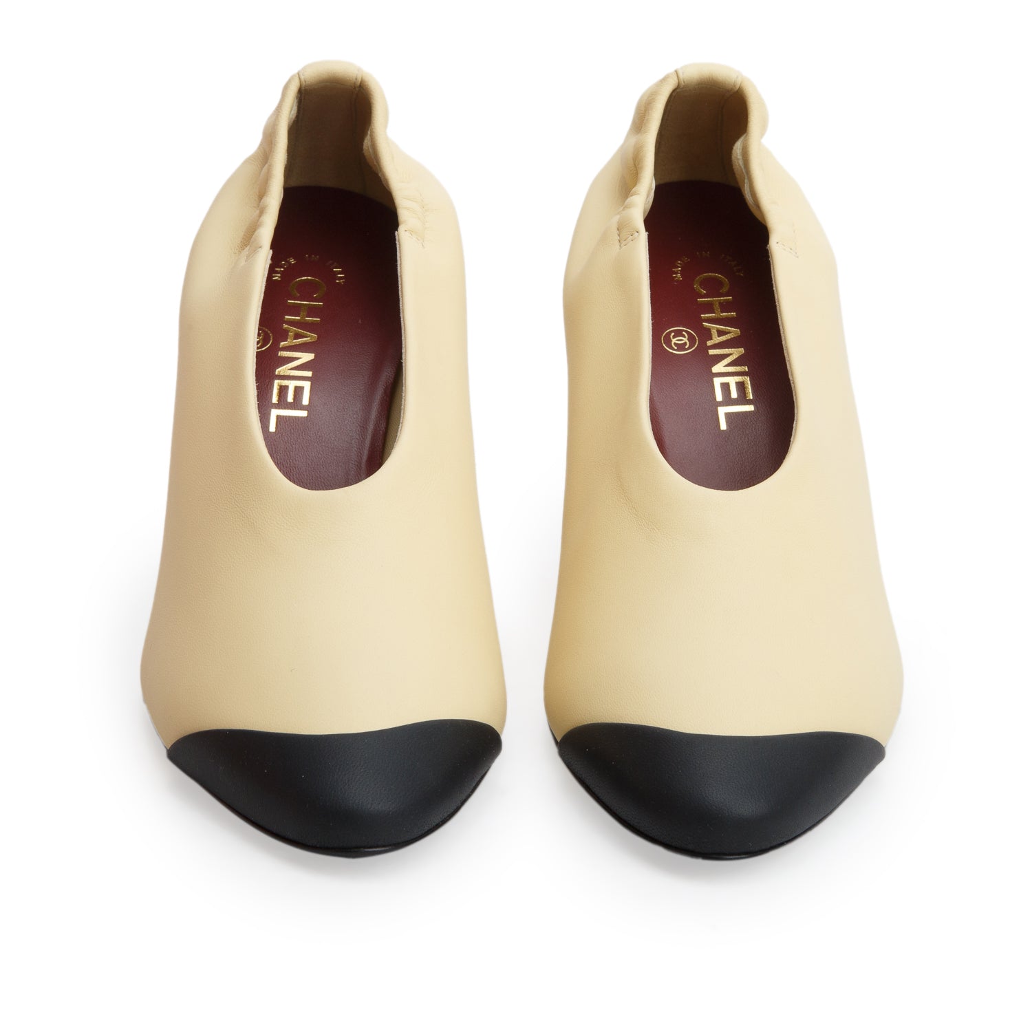 Chanel 2026 Yellow Lambskin Cap Toe Pumps, Women's Size 39.5 w/ Box