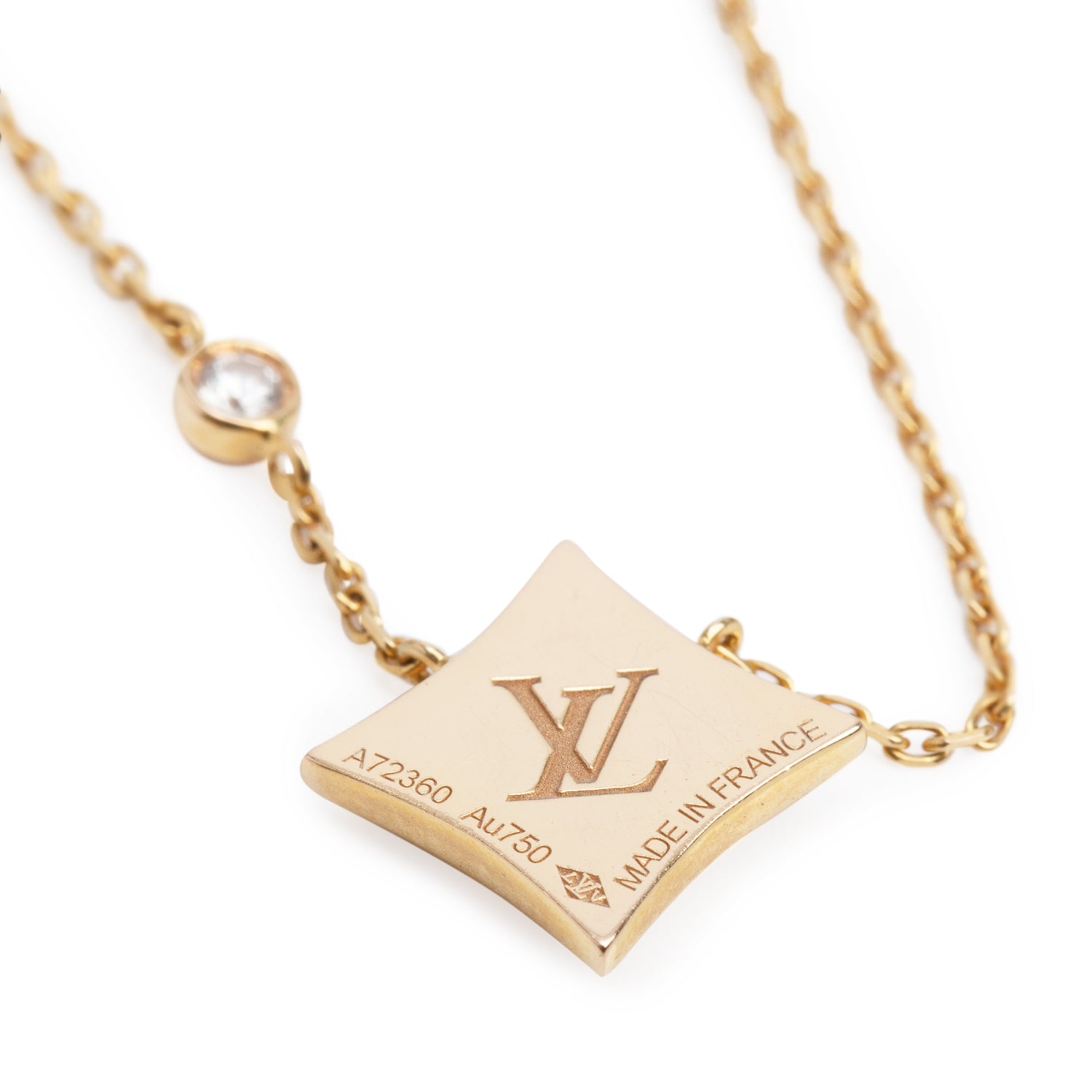 Louis Vuitton 18k Rose Gold Diamond Mother of Pear Color Blossom BB Star Pendant Necklace