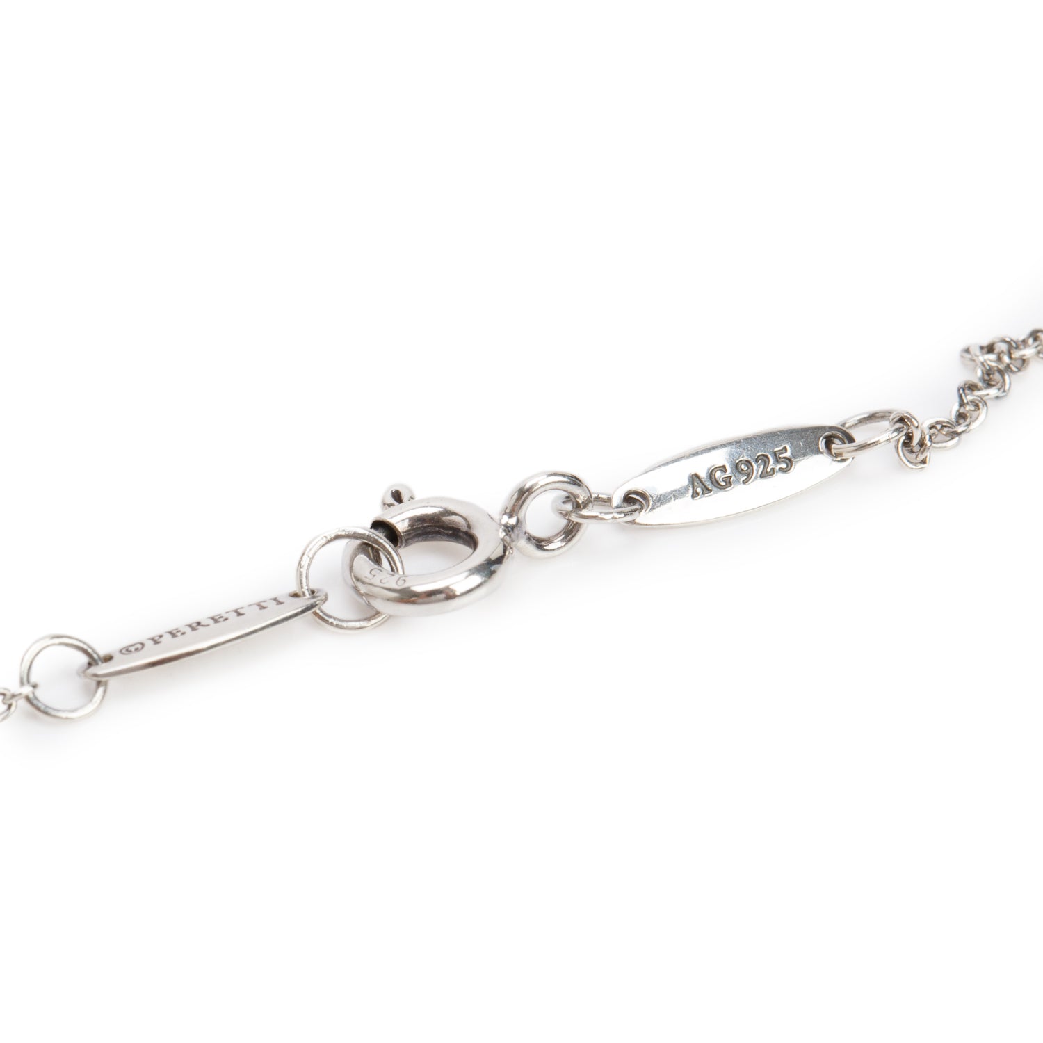 Tiffany & Co. Elsa Peretti Sterling Silver 0.07 ct. Diamonds by the Yard Pendant Necklace