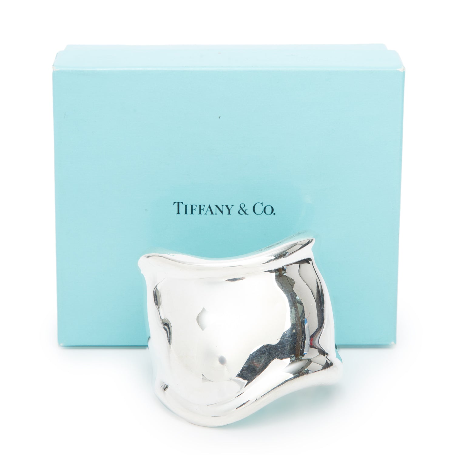 Tiffany & Co. Vintage Elsa Peretti Sterling Silver Medium Bone Cuff Bracelet w/ Box
