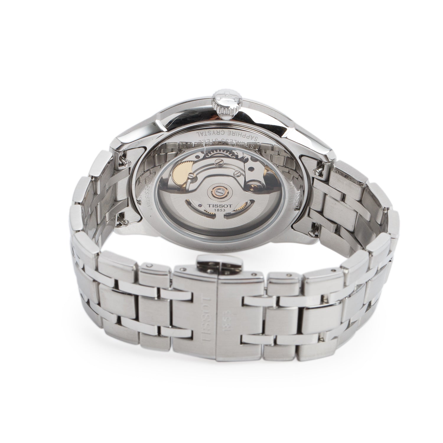 Tissot Stainless Steel Chemin des Tourelles 39 MM Automatic Watch Silver Dial