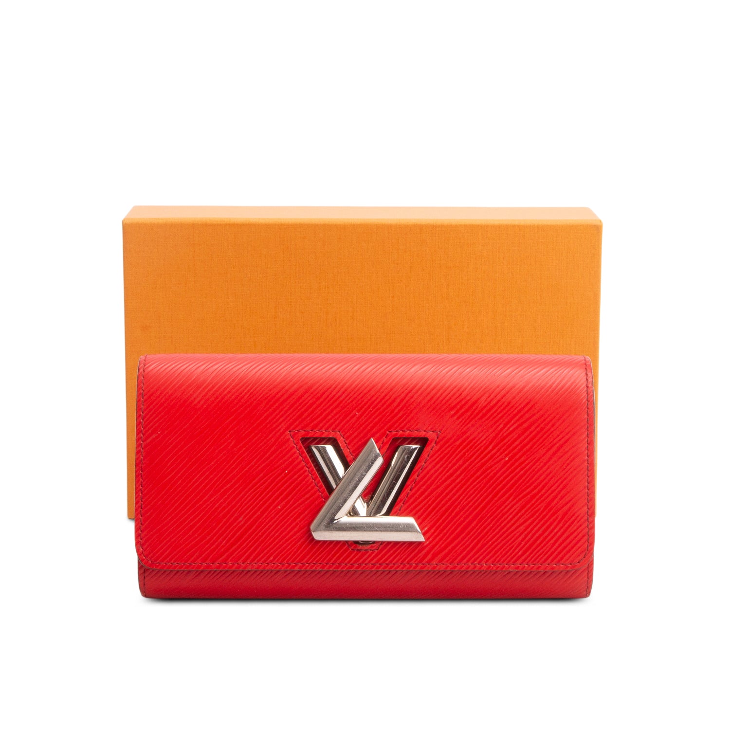Louis Vuitton Red Epi Leather Twist Wallet w/ Box