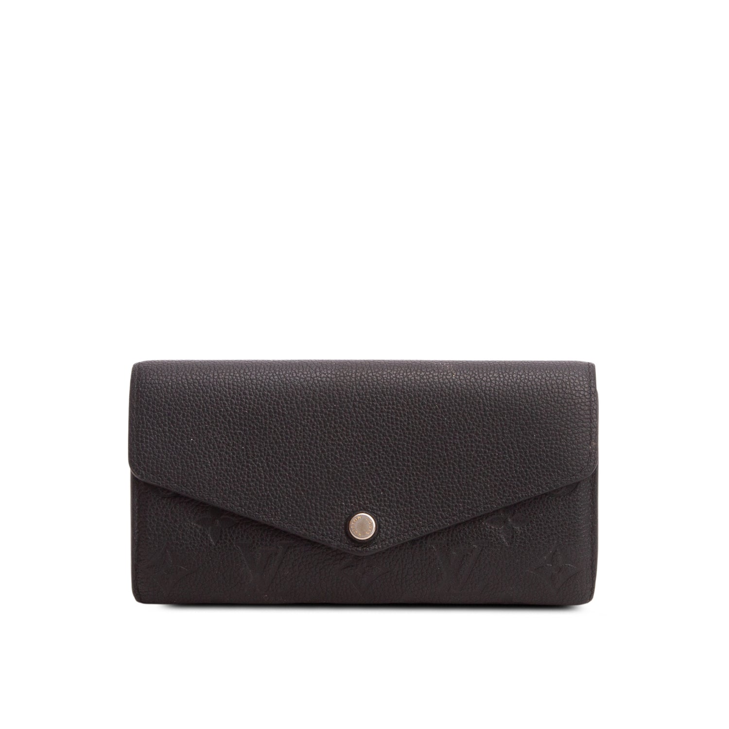 Louis Vuitton Black Monogram Empreinte Leather Sarah Wallet w/ Box