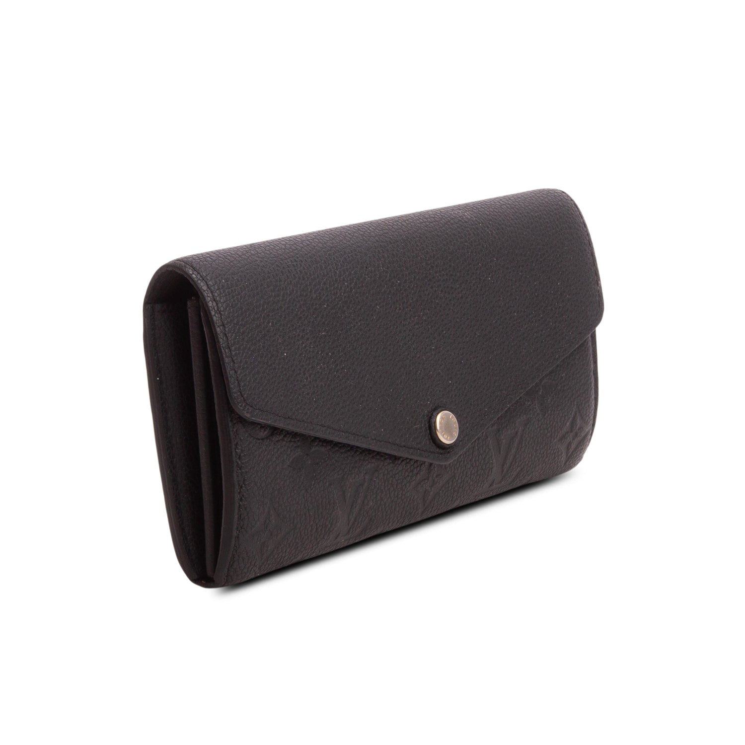 Louis Vuitton Black Monogram Empreinte Leather Sarah Wallet w/ Box