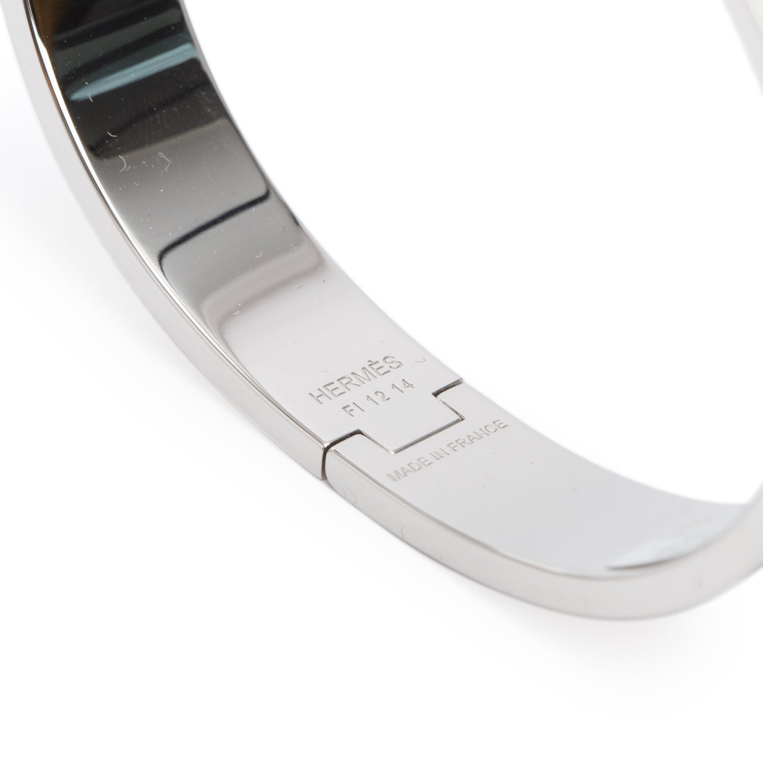 Hermes Palladium Plated Brown Mat Enamel 12 MM Clic HH Bracelet w/ Box