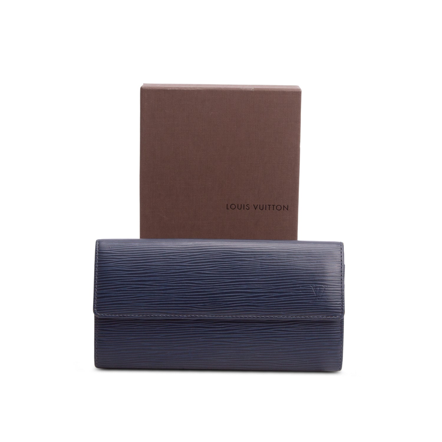 Louis Vuitton Navy Epi Leather Sarah Wallet w/ Box