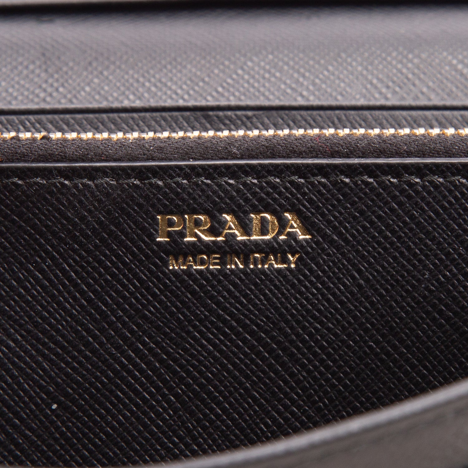 Prada Black Saffiano Metal Flap Continental Wallet
