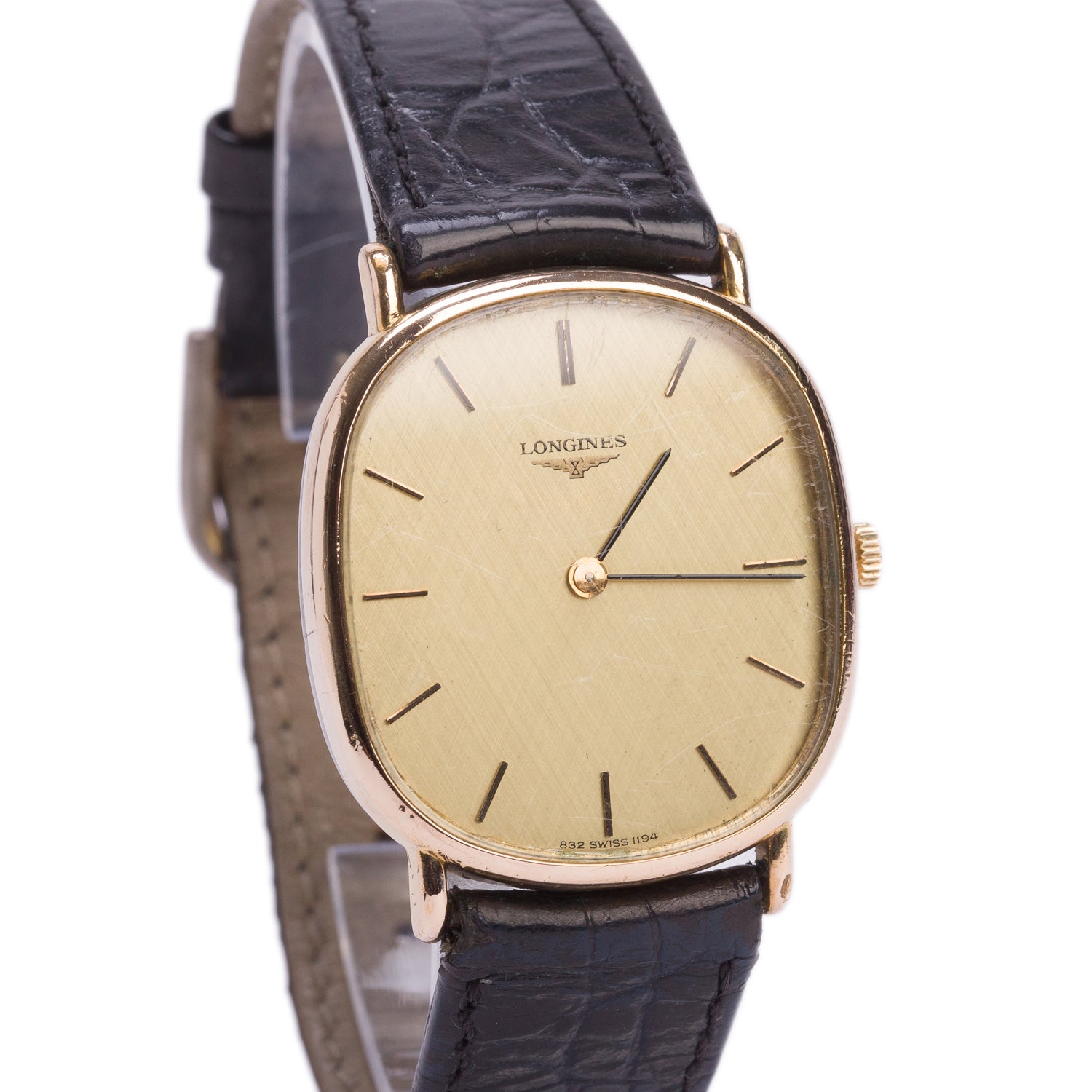Longines Vintage Gold-Plated Stainless Steel 31 MM Manual Watch Gold Dial