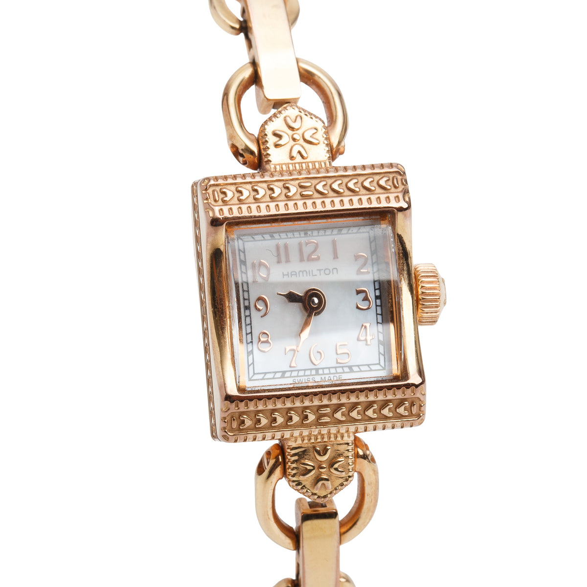 Hamilton Rose Gold-Plated Stainless Steel American Classic 15 MM Quartz Watch Mother of Pearl Dial w/ Box & Papers
