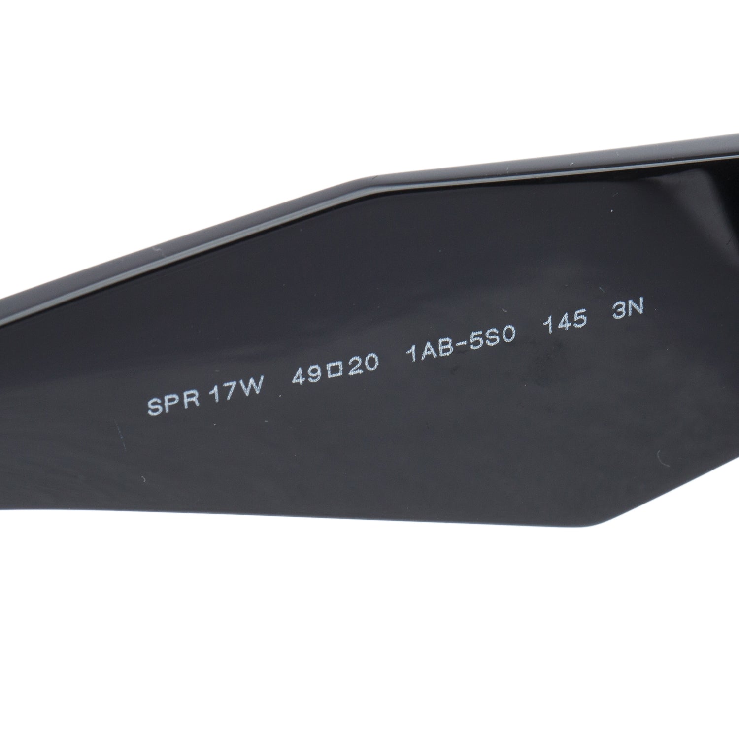 Prada SPR 17W Black Acetate Symbole Rectangular Sunglasses w/ Box & Case