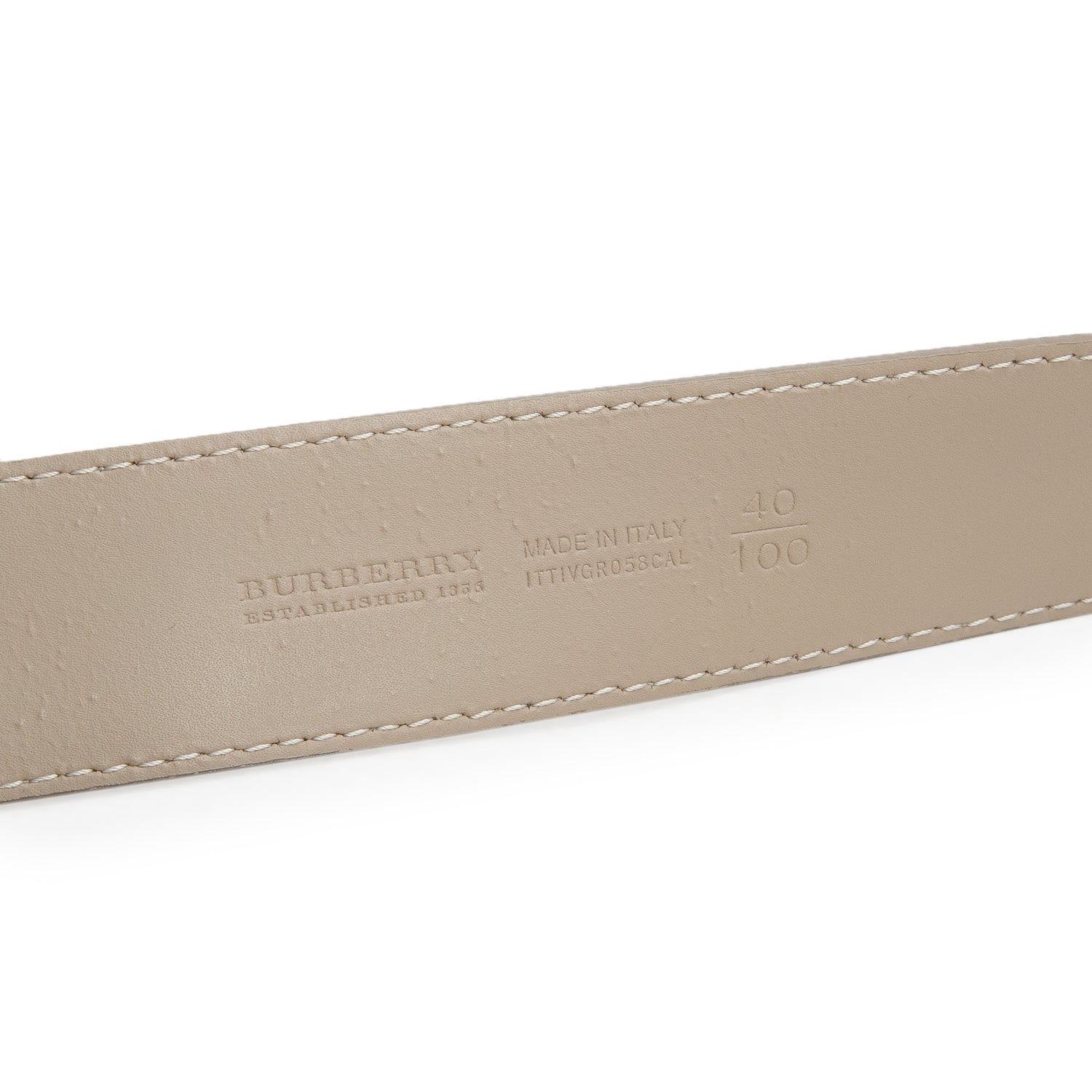Burberry Biege Check Canvas Logo Plaque Buckle Belt 100 40