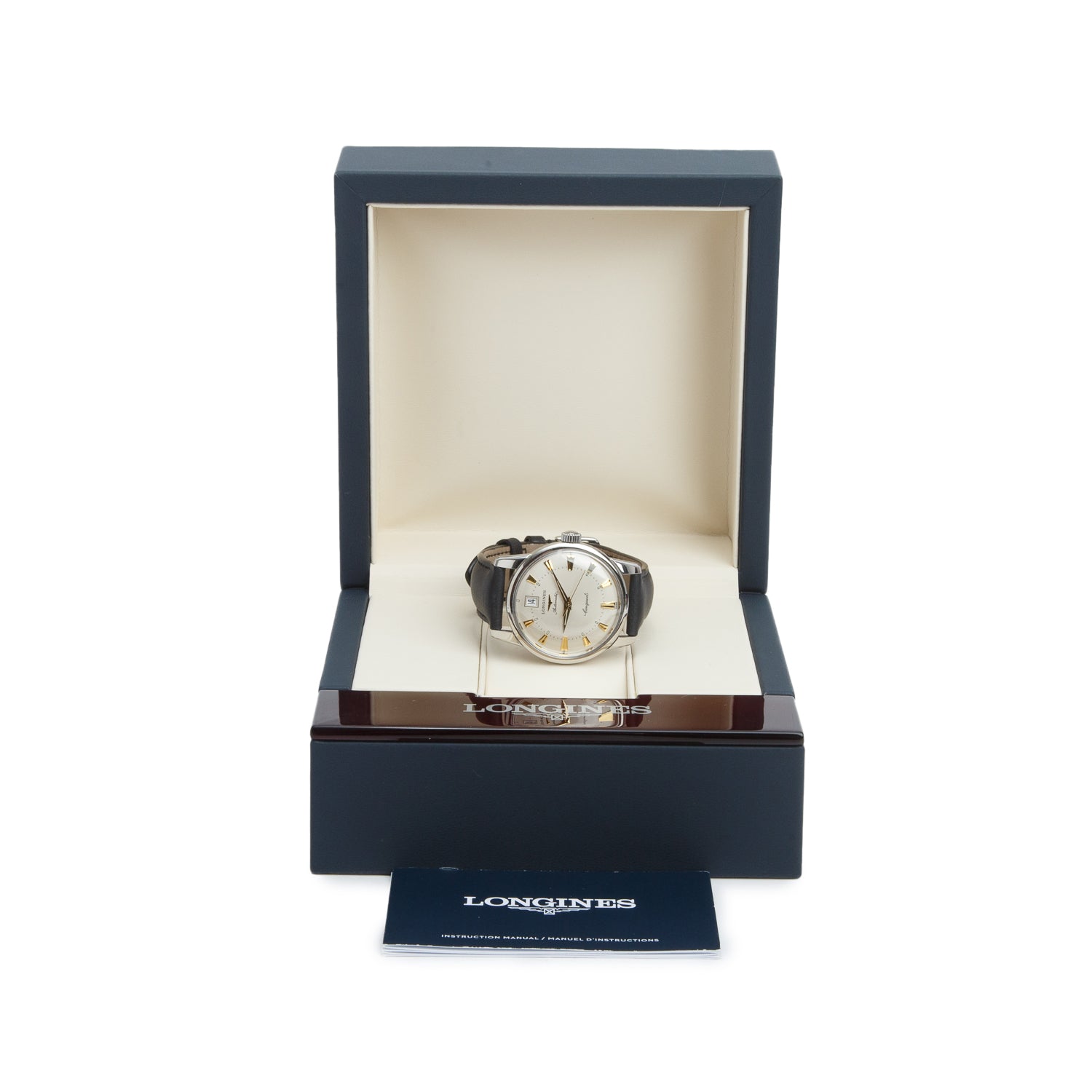 Longines Stainless Steel Conquest Heritage 35 MM Automatic Watch Silver Dial w/ Box