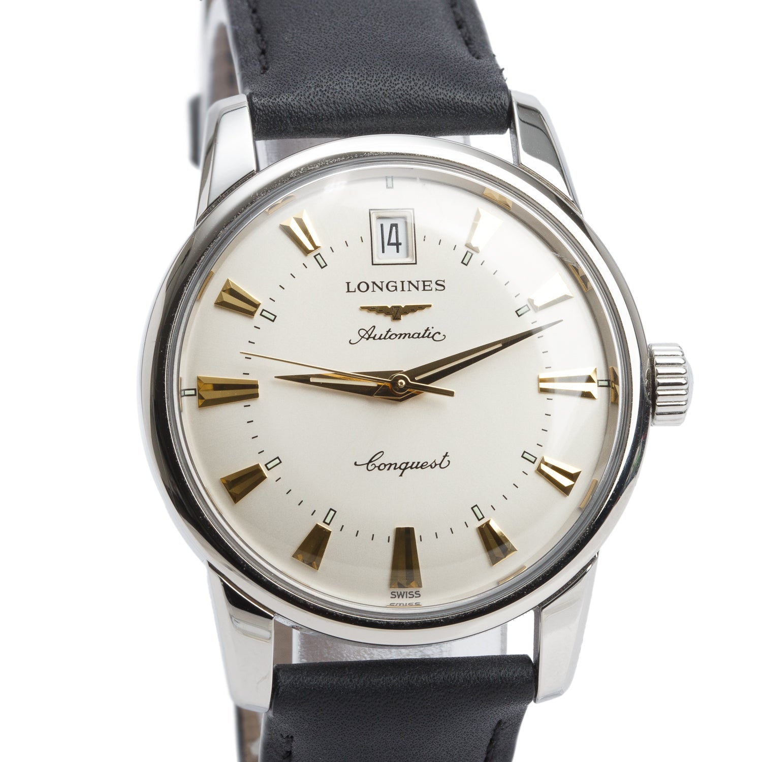 Longines Stainless Steel Conquest Heritage 35 MM Automatic Watch Silver Dial w/ Box