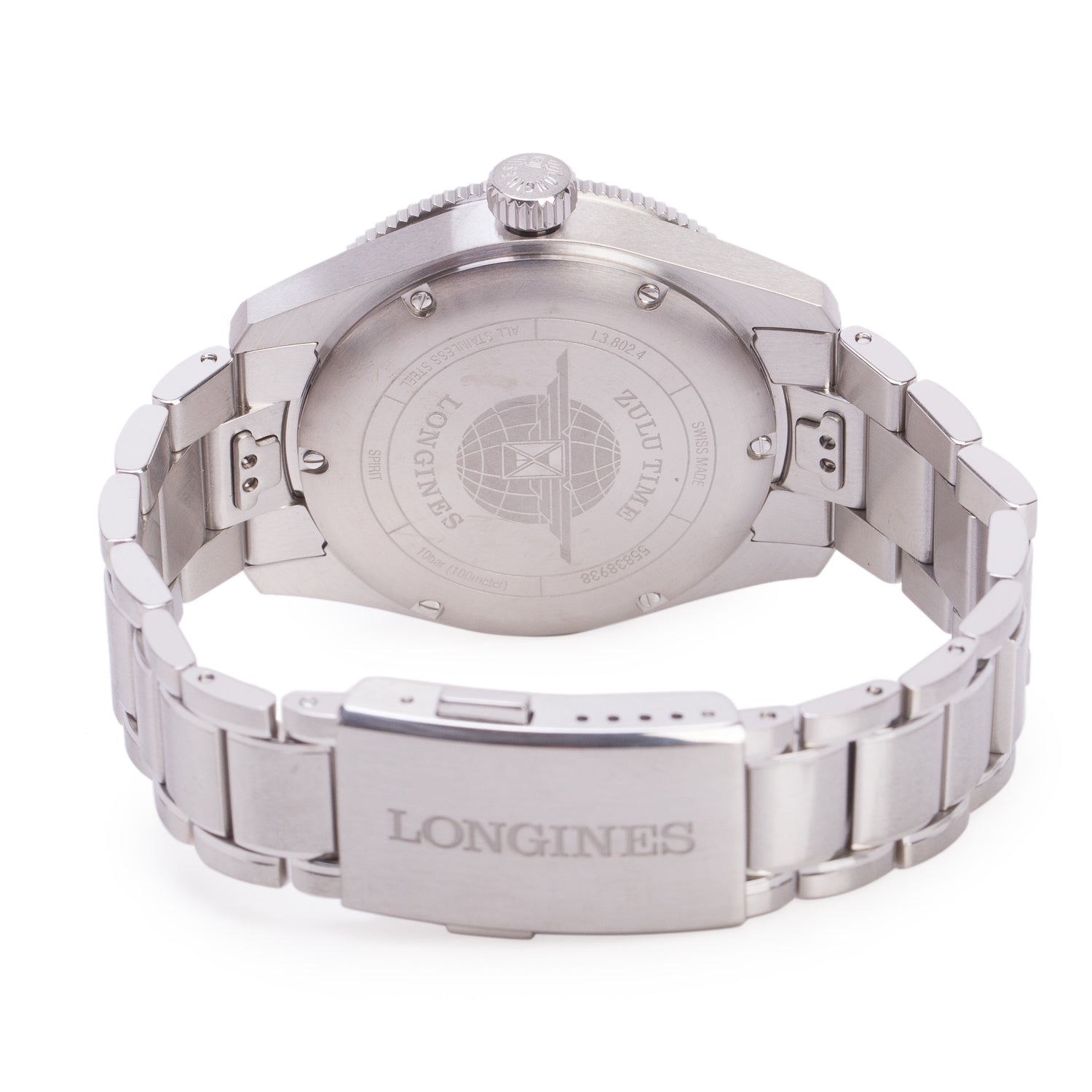 Longines 2026 Stainless Steel Spirit Zulu Time 39 MM Automatic Watch Black Dial w/ Box & Papers
