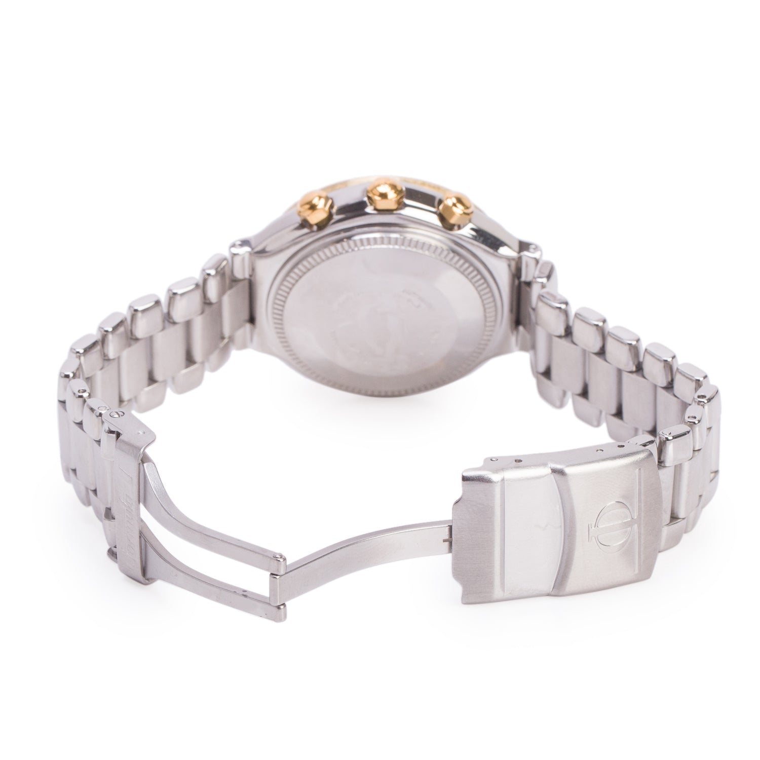 Baume & Mercier Two-Tone Stainless Steel 40 MM Automatic Chronograph Day Date Watch White Dial