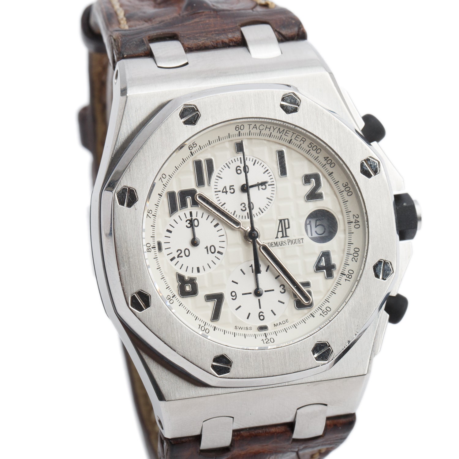 Audemars Piguet Stainless Steel Royal Oak Offshore 42 MM Automatic Chronograph Watch White Dial w/ Box & Papers