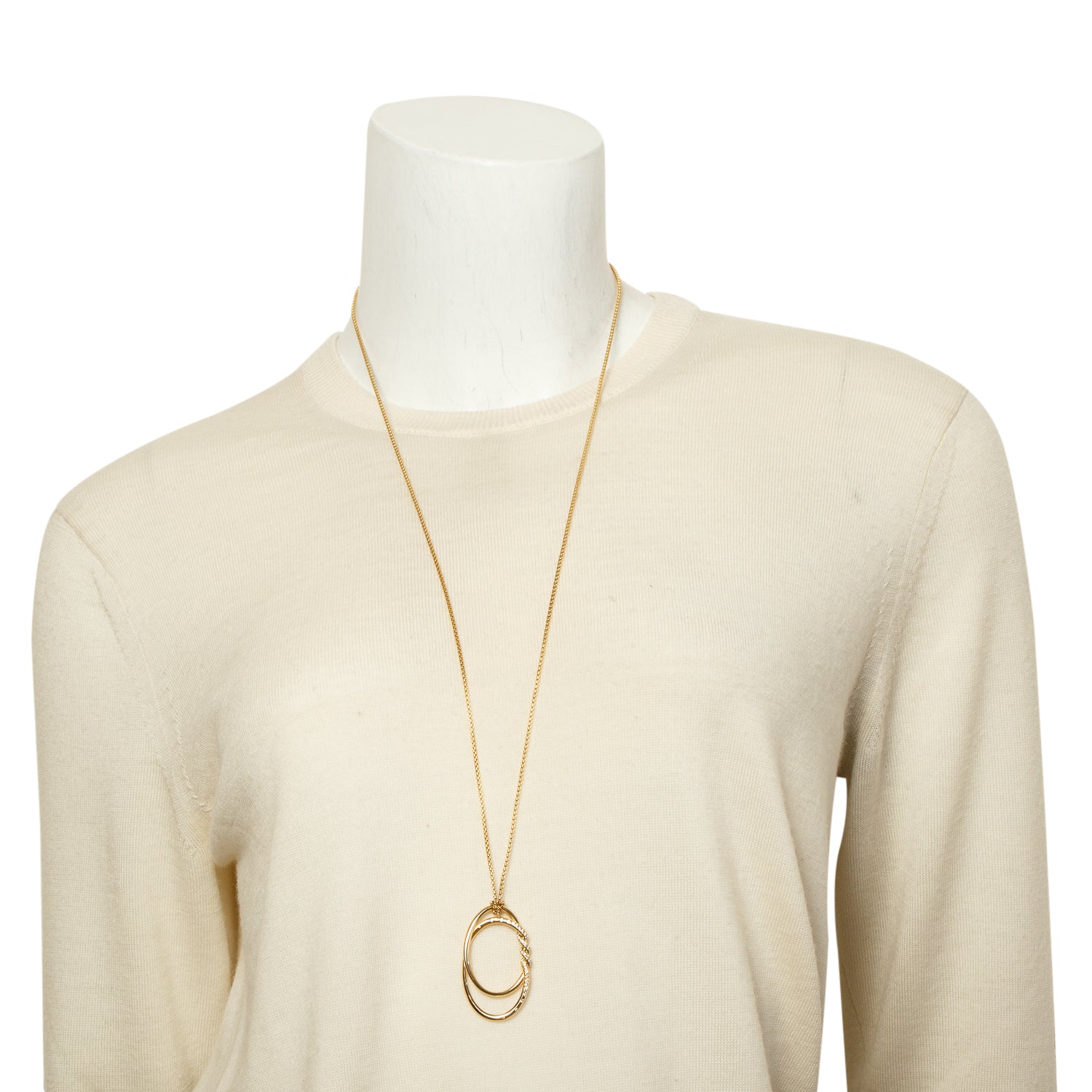 David Yurman 18k Yellow Gold Diamond Continuance Pendant Necklace