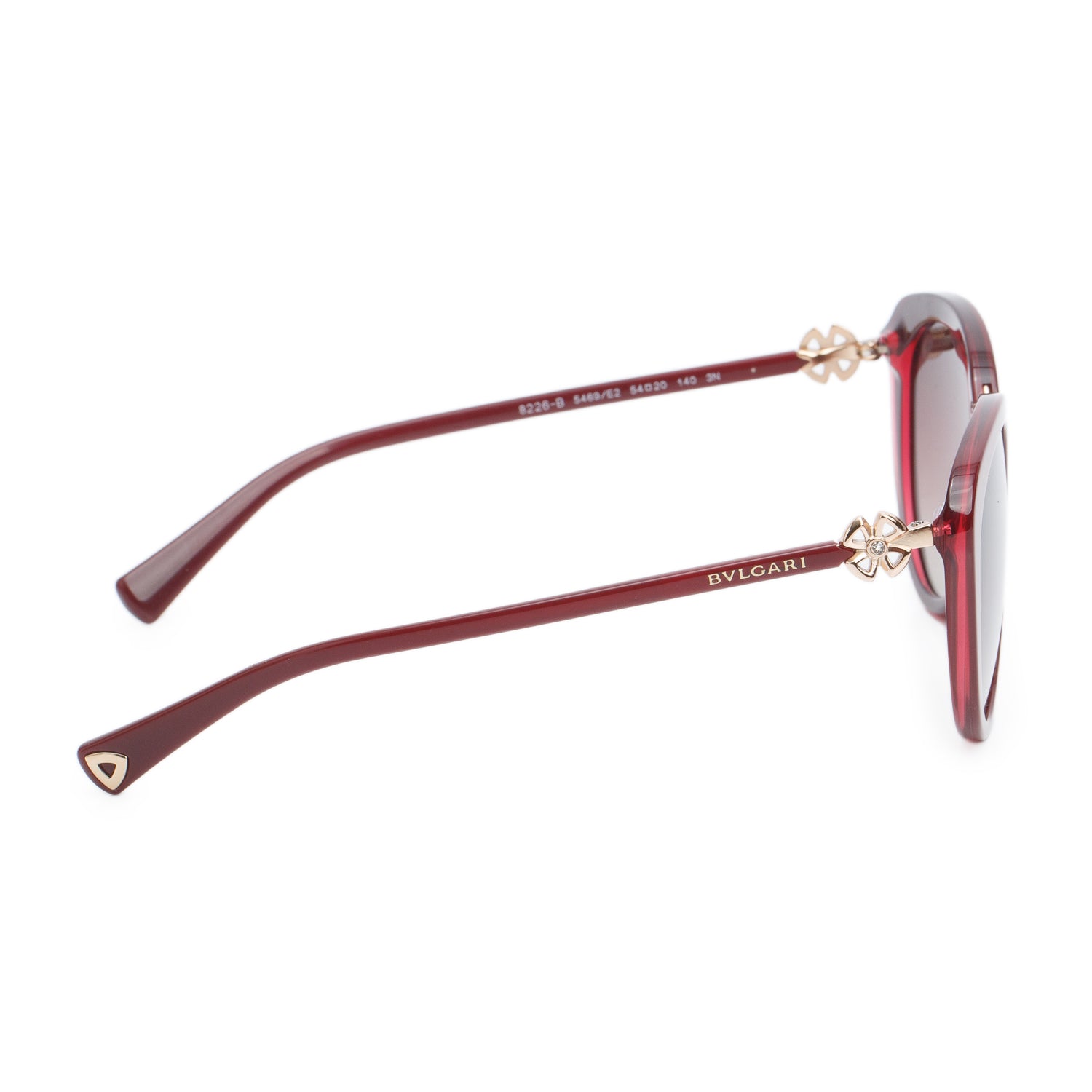 Bvlgari 8226-B Burgundy Acetate Crystal Gardini Flower Sunglasses w/ Box & Case
