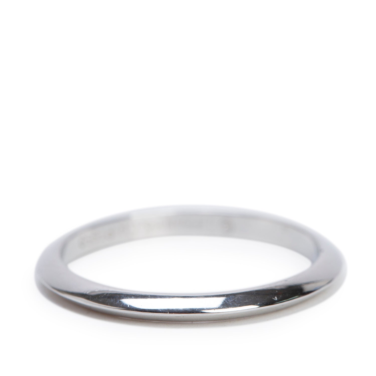 Tiffany & Co. Platinum Knife Edge Wedding Band Ring, Size 5.75