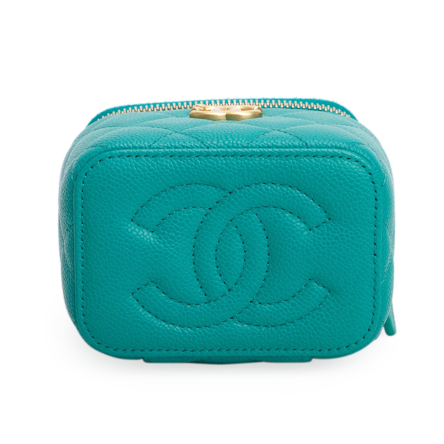 Chanel Green Caviar Leather Mini Heart Crush Vanity Case